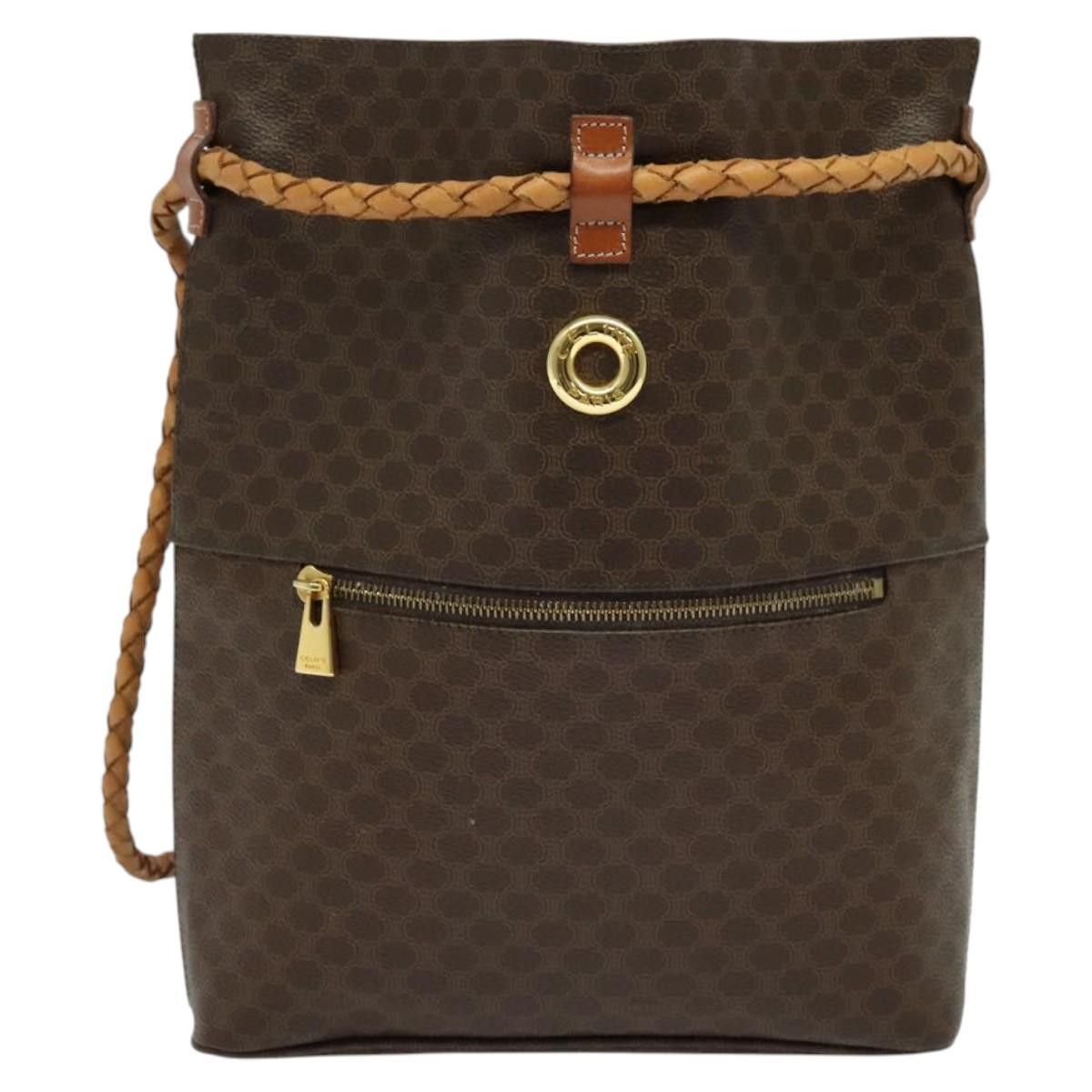 Celine CELINE Macadam Canvas Backpack Pvc Leather Brown Gold Size ONE SIZE - 2 Thumbnail