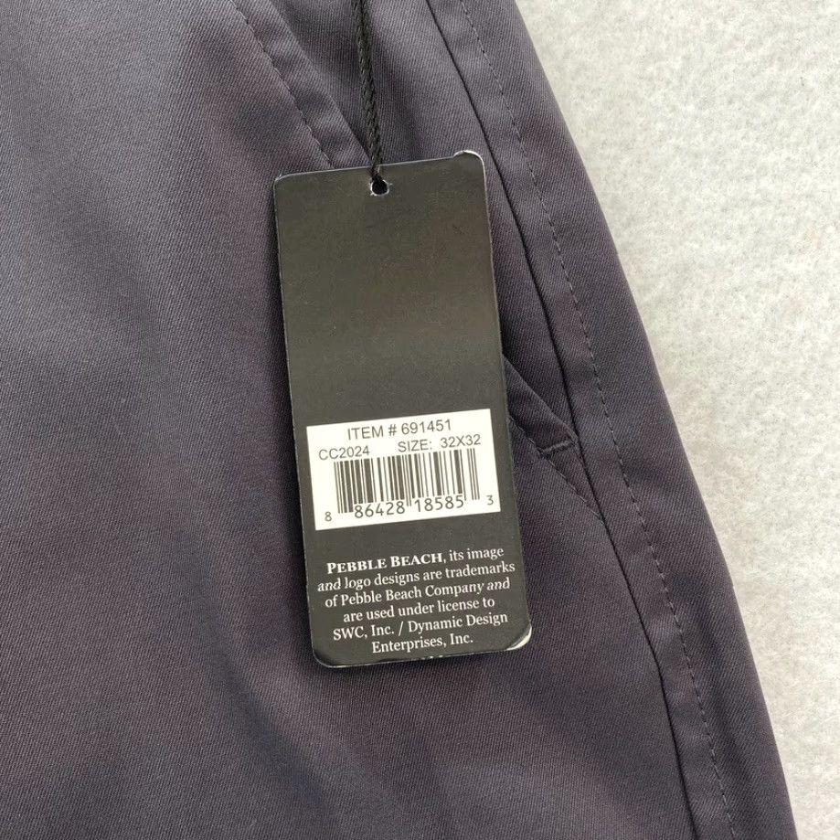 Vintage Pebble Beach Mens Golf Pants 32x32 Gray Performance Stretch Straight Leg Chino Regular Rise Front Flat Front Casual Pants Mens Size US 32 / EU 48 - 4 Thumbnail