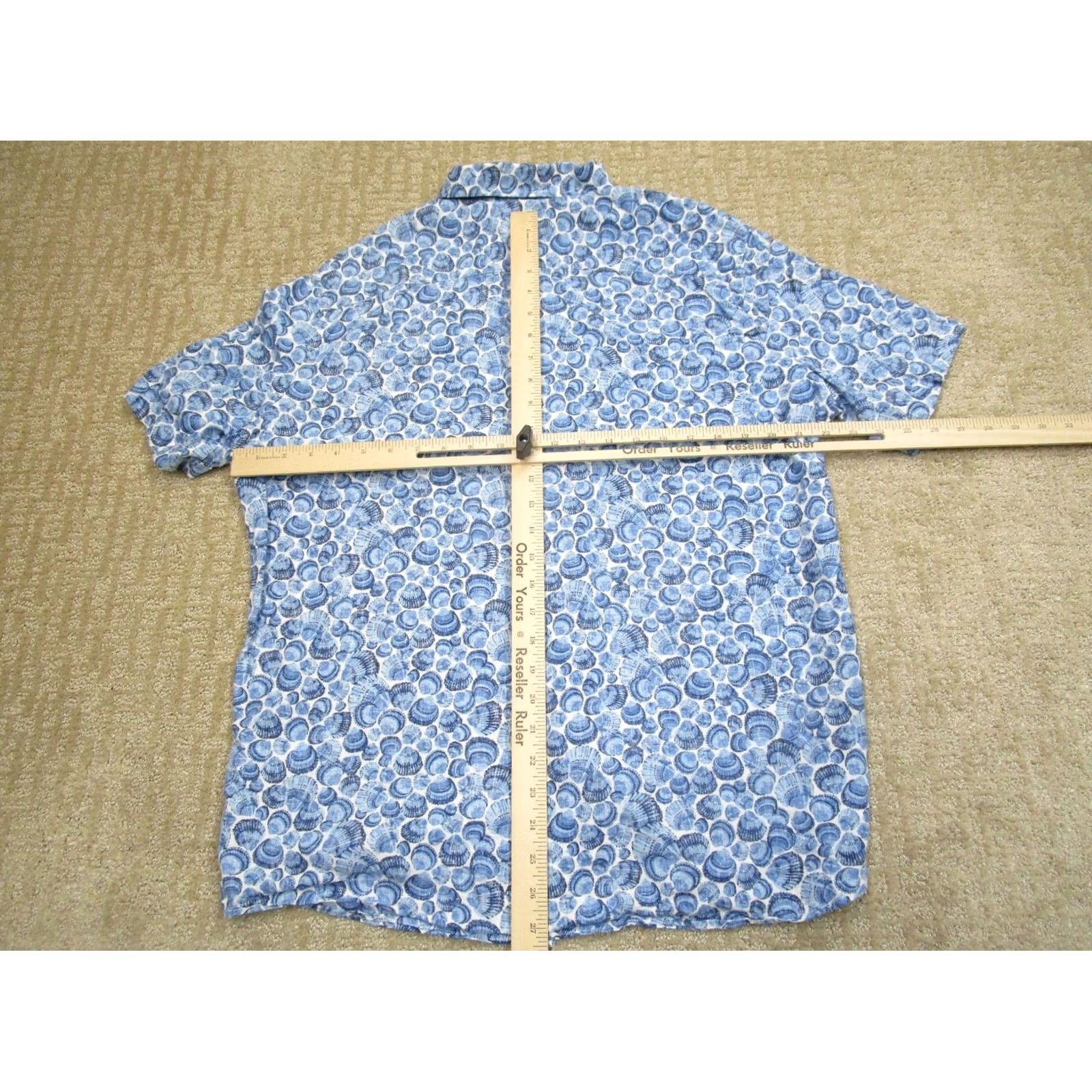 Southern Tide Southern Tide Shirt Men Large Blue Geometric Short Sleeve Linen Rayon Sea Life Size US L / EU 52-54 / 3 - 4 Thumbnail