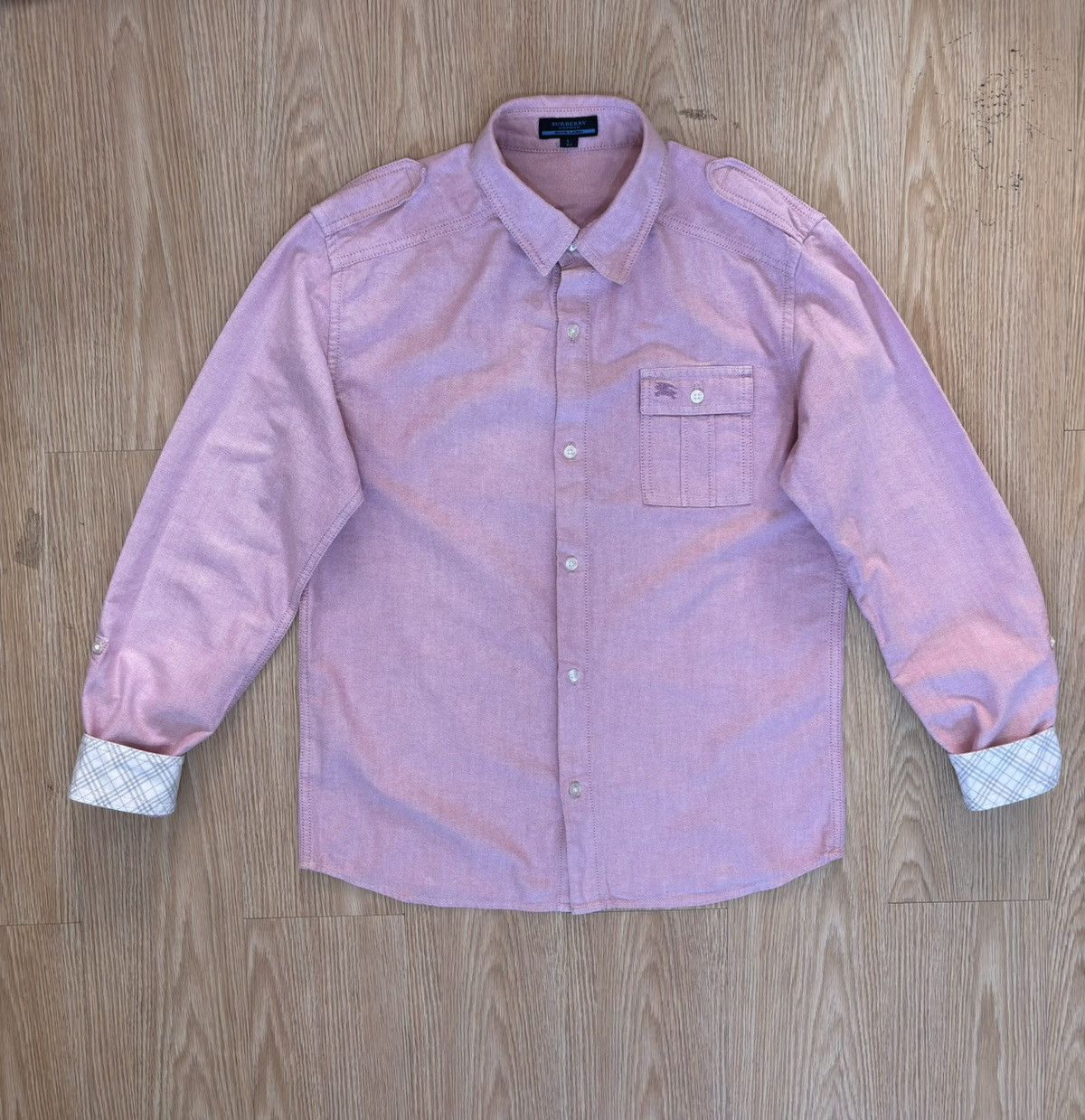 Burberry Burberry Mens Oxford Light Pink Blue Label Long Sleeve Size 38L - 2 Thumbnail