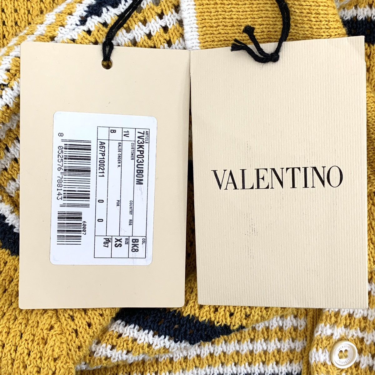 Valentino Valentino Stripe Linen Short Sleeve Knit Polo Shirt K26WX Size XS / US 0-2 / IT 36-38 - 8 Thumbnail