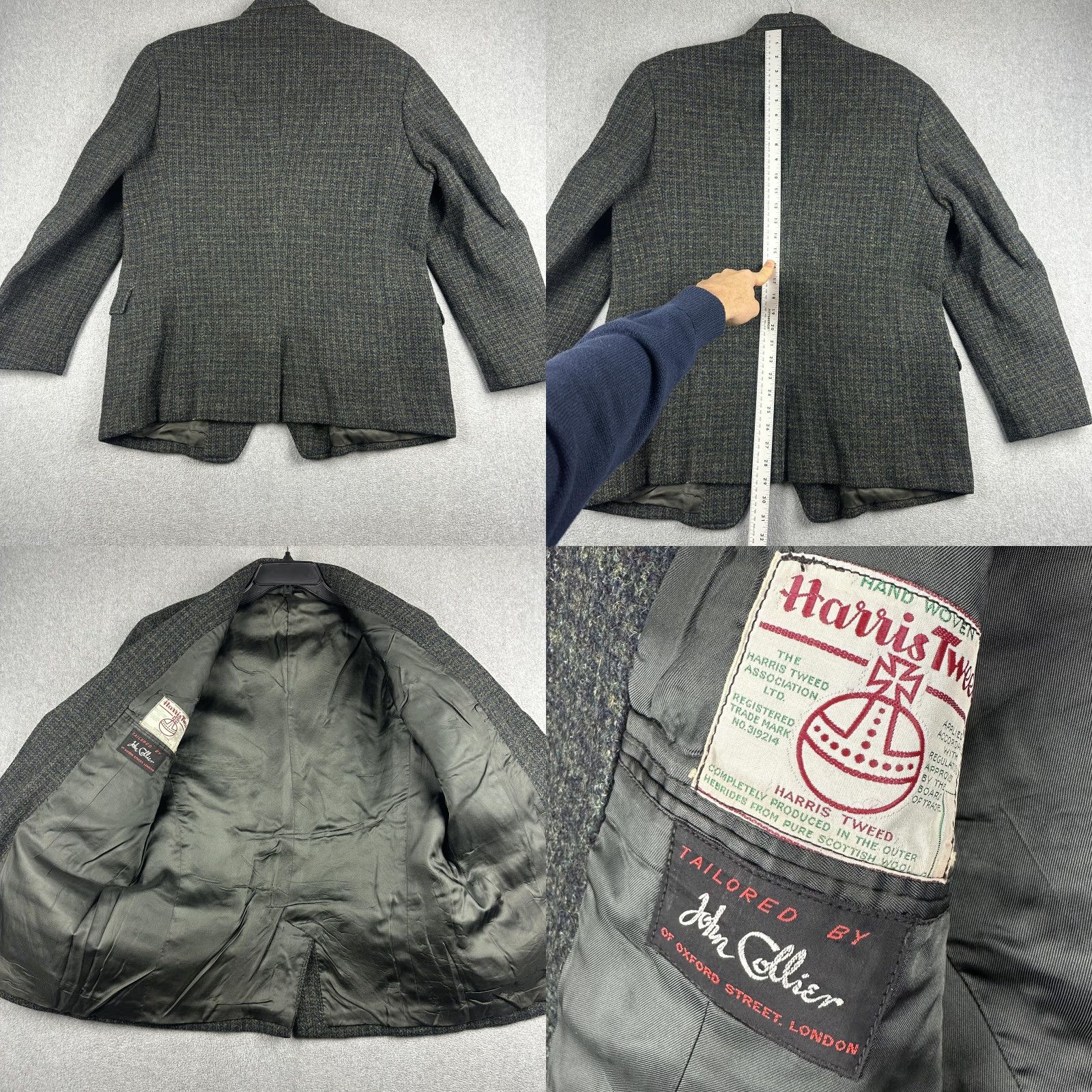 Harris Tweed VINTAGE Harris Tweed John Collier Blazer Mens 42R Green Tweed Sport Coat READ Size 42R - 8 Thumbnail
