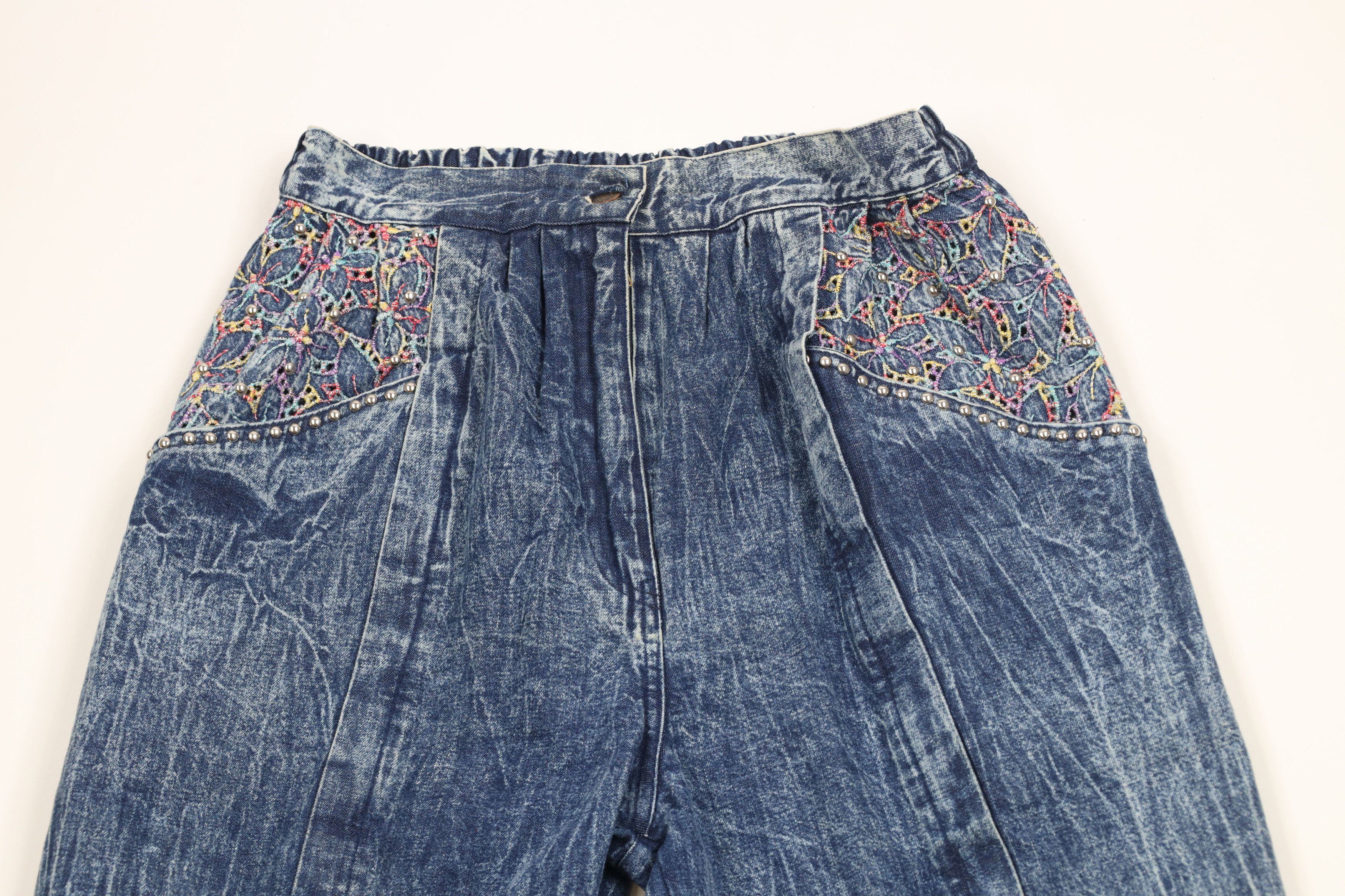 Vintage Vintage 80s 90s Streetwear Acid Wash High Waist Denim Jeans Size 28" / US 6 / IT 42 - 2 Thumbnail