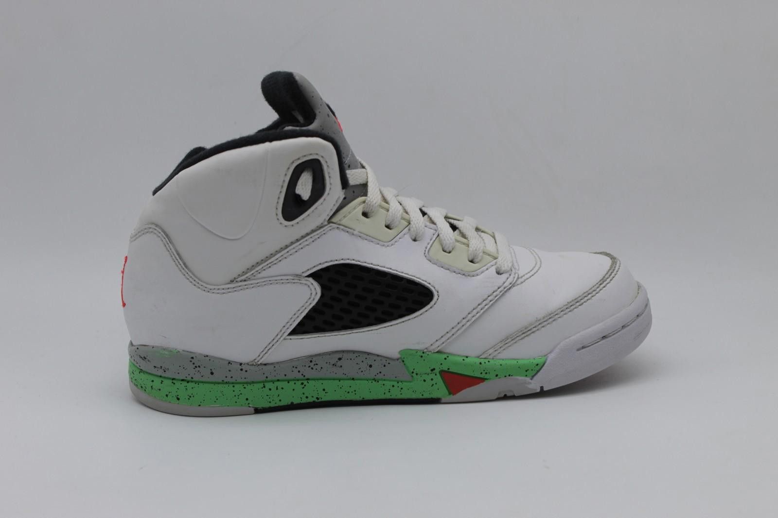 Jordan Brand Jordan 5 Retro White/Red/Poison Green/BLK 440889-115 Size 2 Size US 5 / EU 37 - 5 Thumbnail