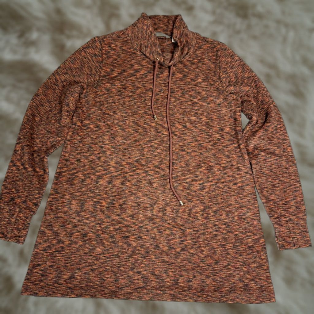 Soft Surroundings Soft Surroundings Tunic Shirt Space Dye High Neck Long Sleeve M Womens Orange NWT Size M / US 6-8 / IT 42-44 - 1 Thumbnail