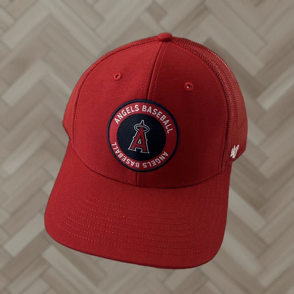 47 47 Brand Anaheim Angels Adjustable Snapback Trucker Hat Men's Red Size ONE SIZE - 1 Thumbnail
