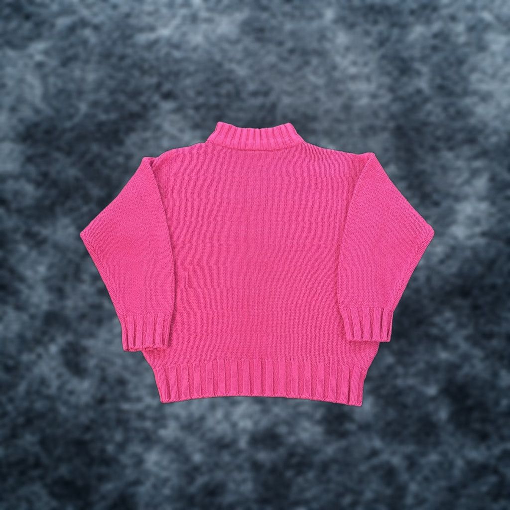 Vintage VINTAGE Plum Sweater Womens M Knit Mock Neck Pink Cotton Chunky Knit 90s Preppy Fisherman Womens Size M / US 6-8 / IT 42-44 - 1 Thumbnail