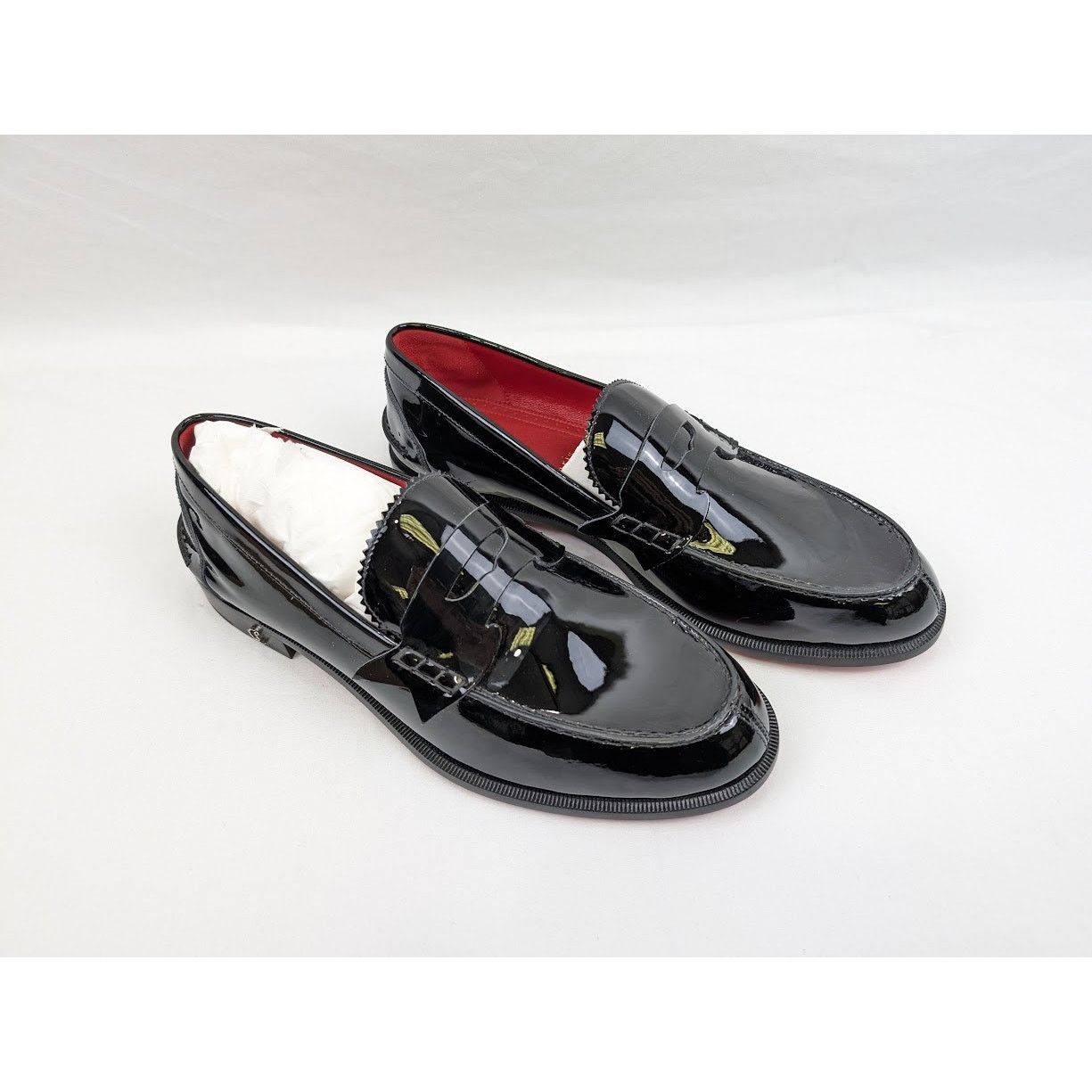Christian Louboutin o1rshd1 Patent No Penny Flat Shoes in Black/Silver Size US 8.5 / EU 41-42 - 13 Thumbnail