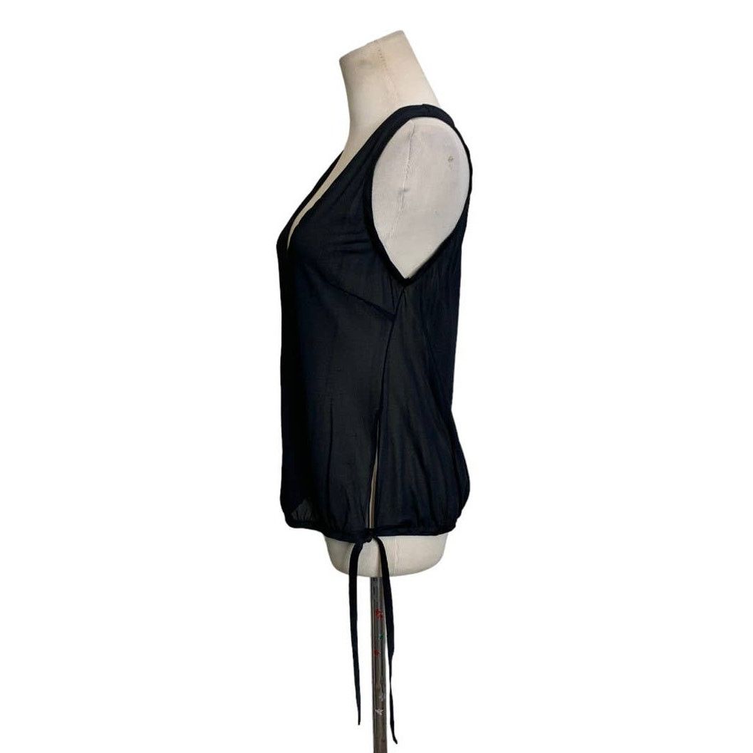 Versace Versace black v neck sleeveless sheer blouse size 44 -US 8 Size M / US 6-8 / IT 42-44 - 6 Thumbnail