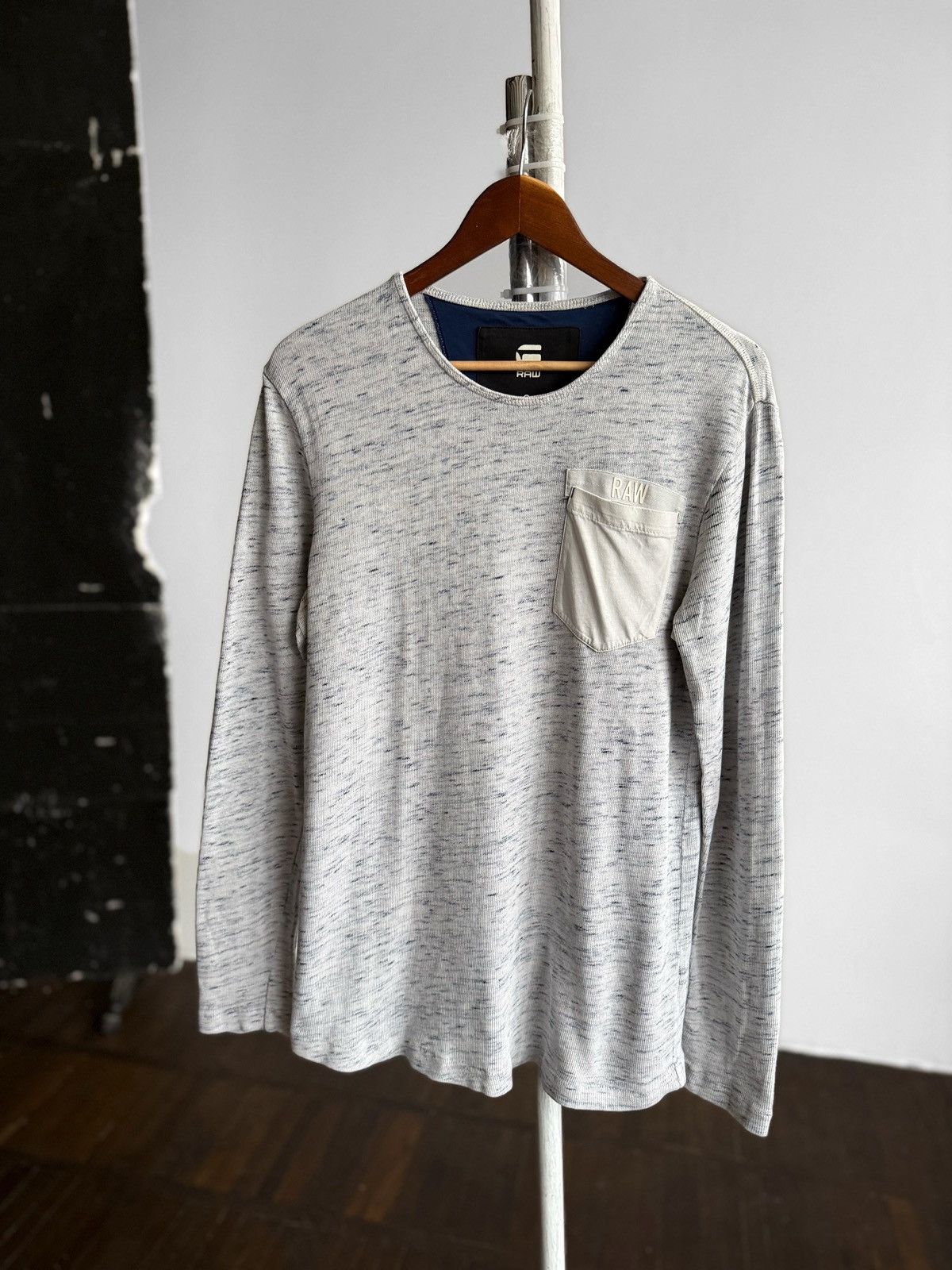 G-Star G-Star Raw Mens Gray Ivory Textured Pocket Sweatshirt Top Size US S / EU 44-46 / 1 - 2 Thumbnail
