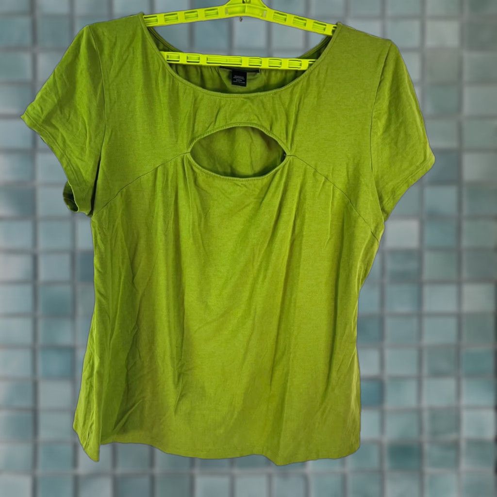 Vintage VINTAGE Ashley Stewart Green Chambray Blouse Tunic Womens Size 22/24 Short Sleeve Pleated Asymmetrical Size 3XL / US 20-22 - 1 Thumbnail