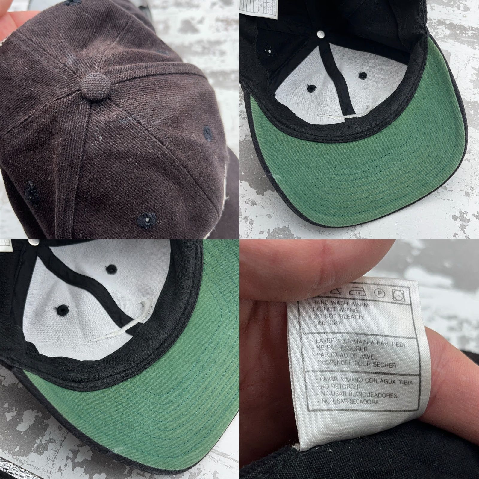 Nike VINTAGE Nike Hat Cap Snap Back Black Center Swoosh Script 80s 90s Worn Sun Faded Size ONE SIZE - 8 Thumbnail