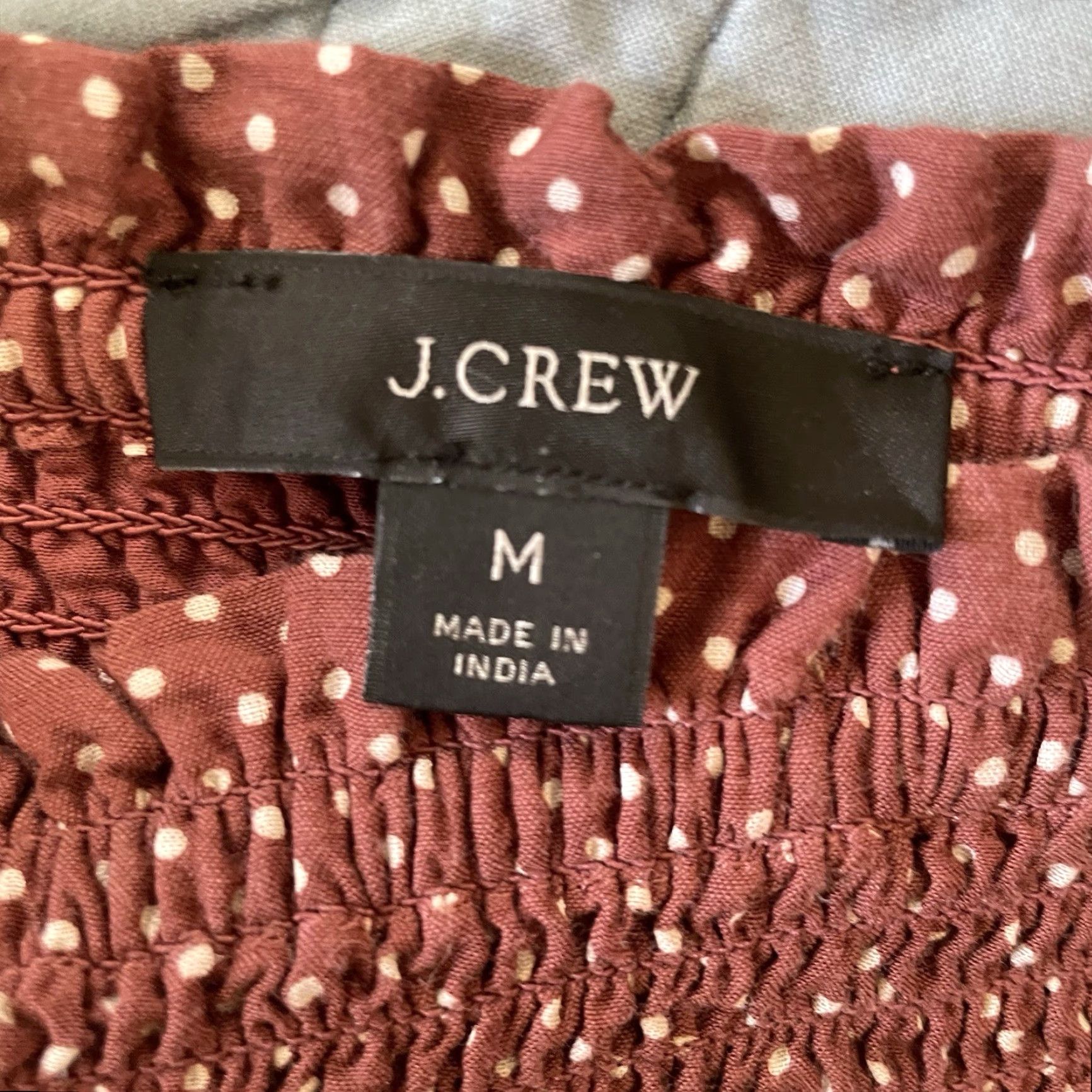 J.Crew J.Crew Women’s M Cropped Top Polka Dot Puff Sleeve Smocked Halter Crewneck Cotton Blend Multicolor Size M / US 6-8 / IT 42-44 - 2 Thumbnail