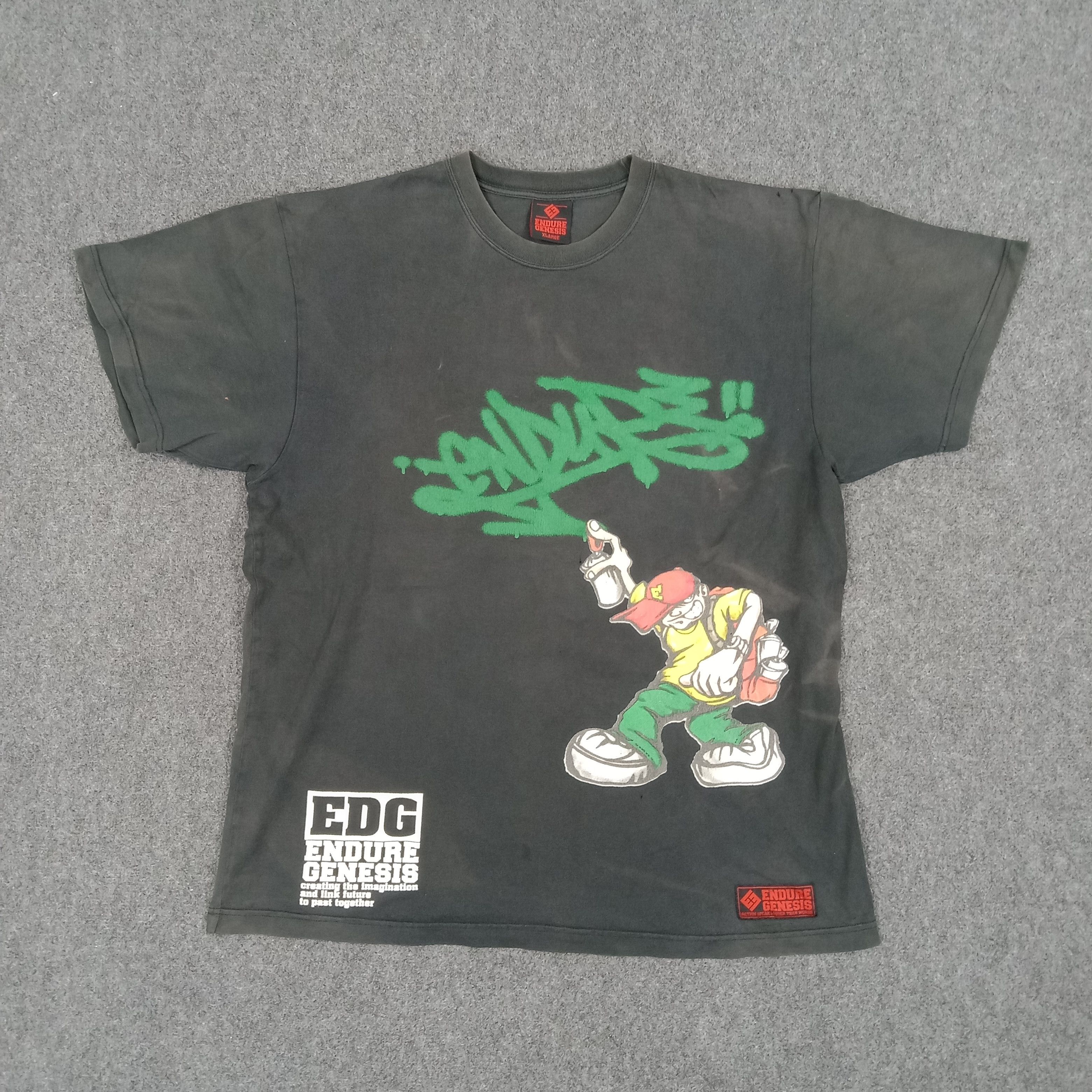 Vintage Endure Genesis American Graffiti Art Y2K Tshirt Size US XL / EU 56 / 4 - 4 Thumbnail