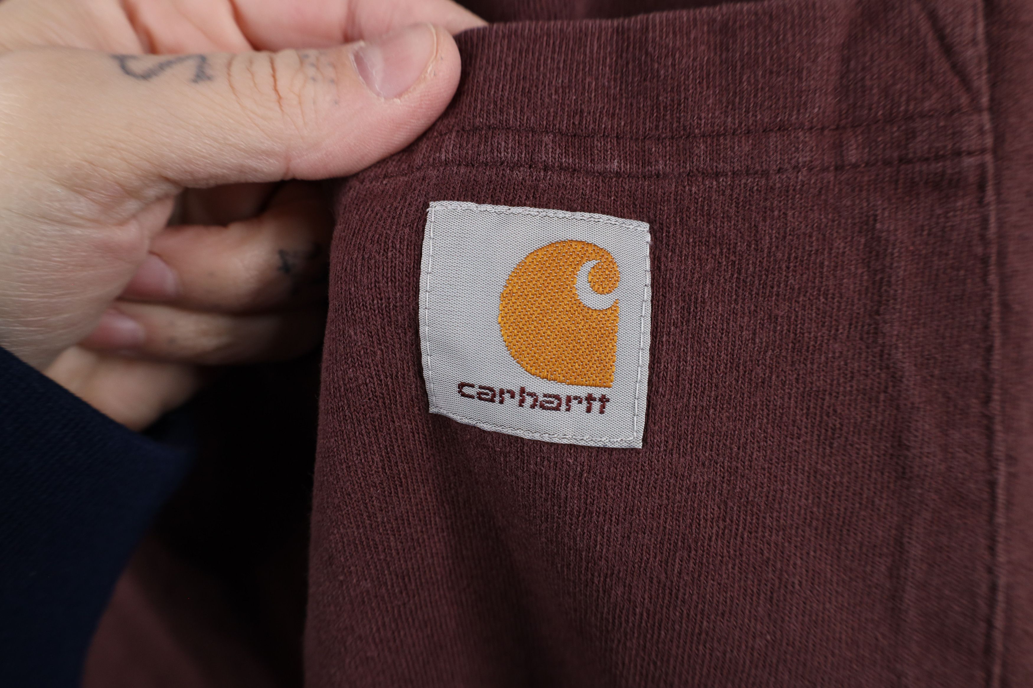 Carhartt × Vintage Vintage Carhartt Spell Short Sleeve Pocket T-Shirt Burgundy Size US XXL / EU 58 / 5 - 4 Thumbnail