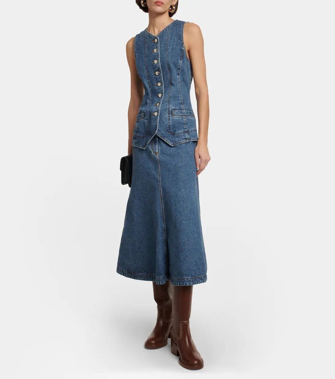 Chloe o1loc1c0625 Denim Dress in Denim Size XL / US 12-14 / IT 48-50 - 2 Thumbnail