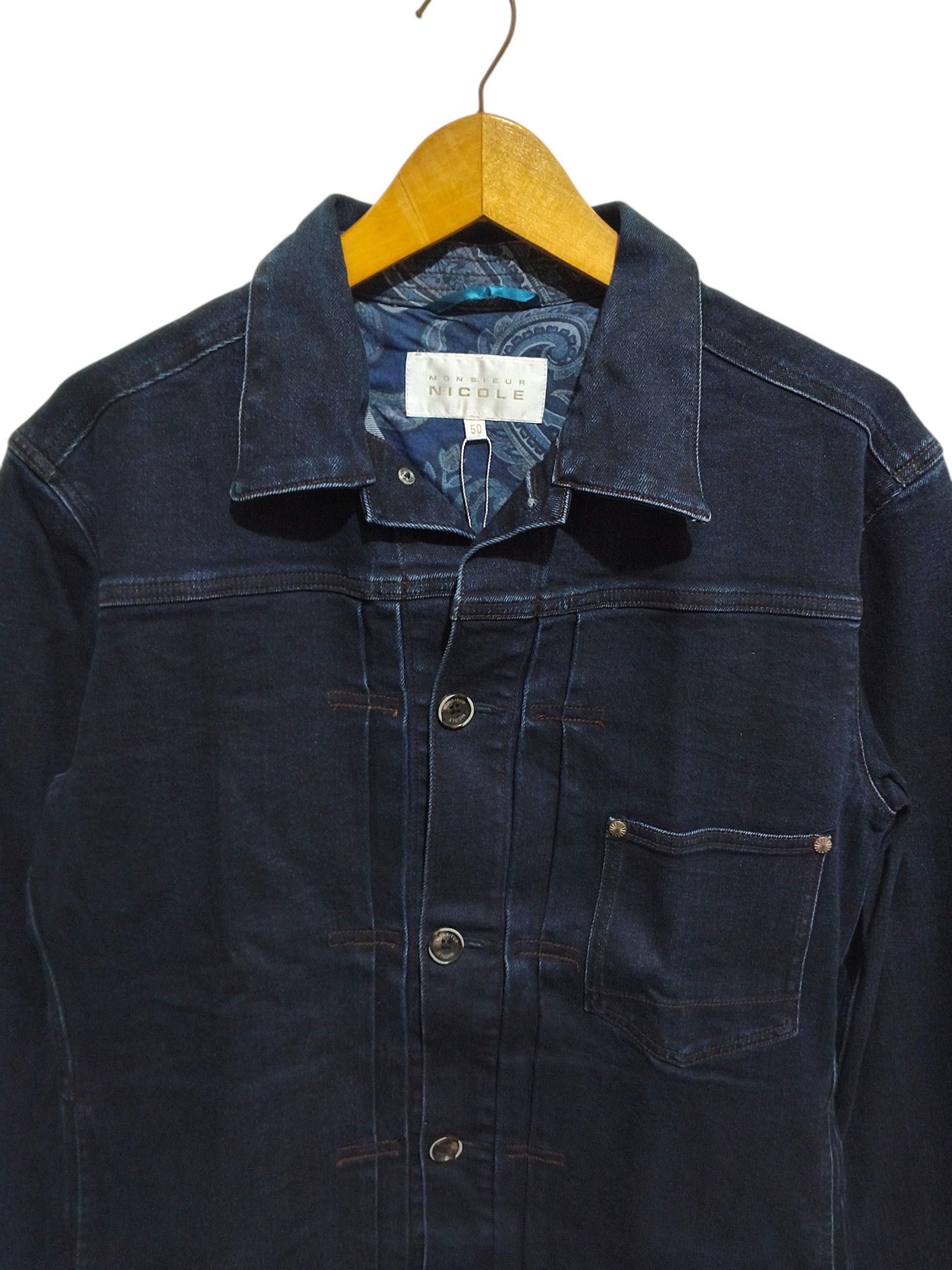 Japanese Brand MONSIEUR NICOLE TYPE 1 DENIM JACKET Size XL / US 12-14 / IT 48-50 - 3 Thumbnail