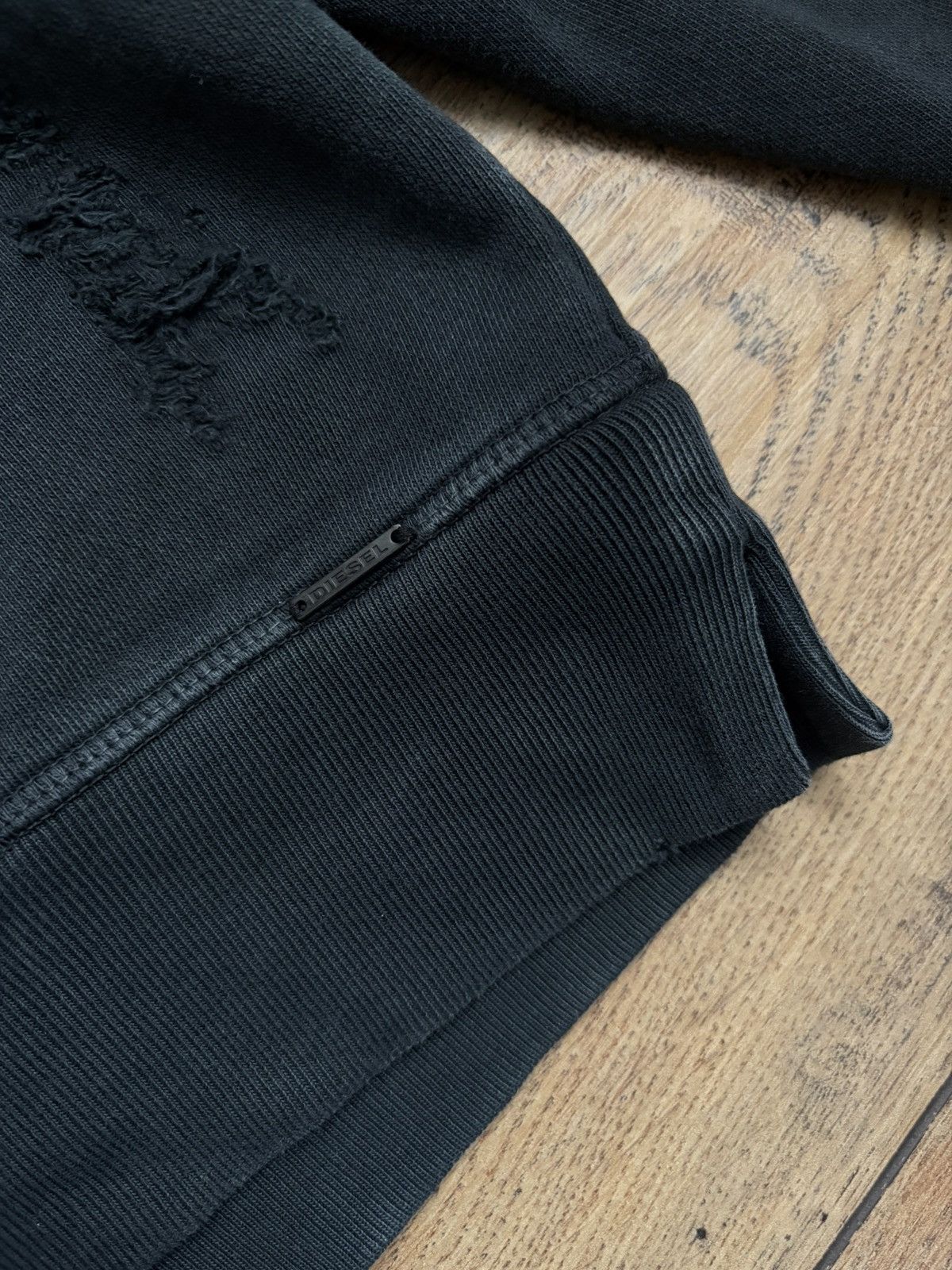 Diesel Rare Diesel Destroyed Zip Graphite Hoodie Streetwear Size US L / EU 52-54 / 3 - 9 Thumbnail