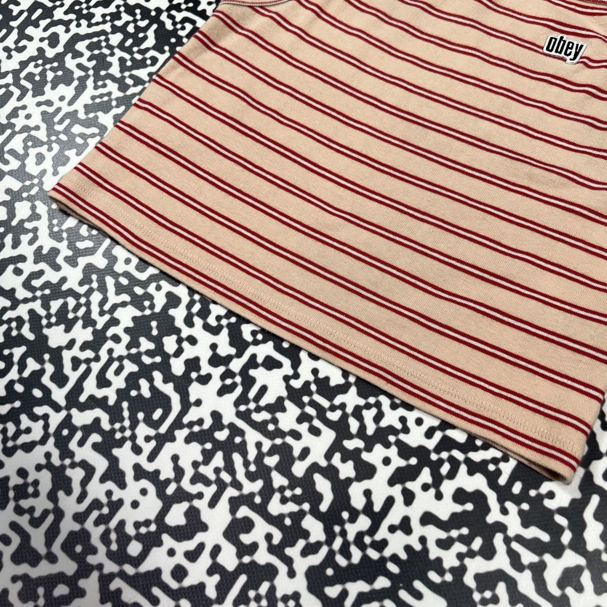 Obey Vintage Y2K Obey Striped Retro Sexy Tank Top Skate Sk8 Style Size XS / US 0-2 / IT 36-38 - 8 Thumbnail