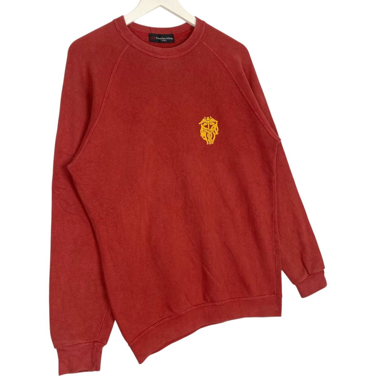 Vintage Vintage 90s Christian Allay Sports Sweatshirt Red Size L Size L / US 10 / IT 46 - 3 Thumbnail
