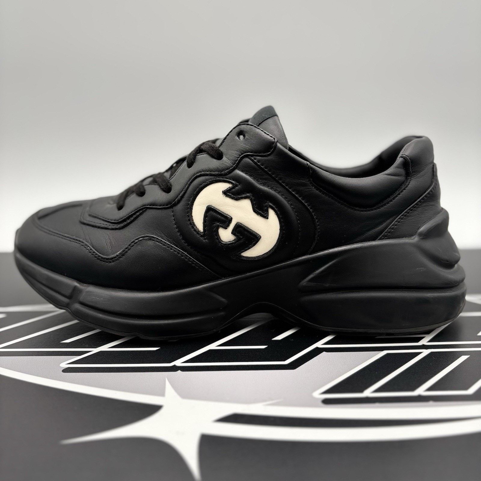 Gucci Gucci Rhyton Black Leather ' Interlocking G ' | GOOD COND! Size US 9.5 / EU 42-43 - 11 Thumbnail