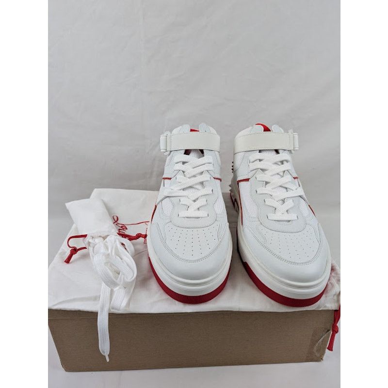 Christian Louboutin o1rshd1 Astroloubi Mid Flat Sneakers in White/Loubi Size US 13 / EU 46 - 5 Thumbnail