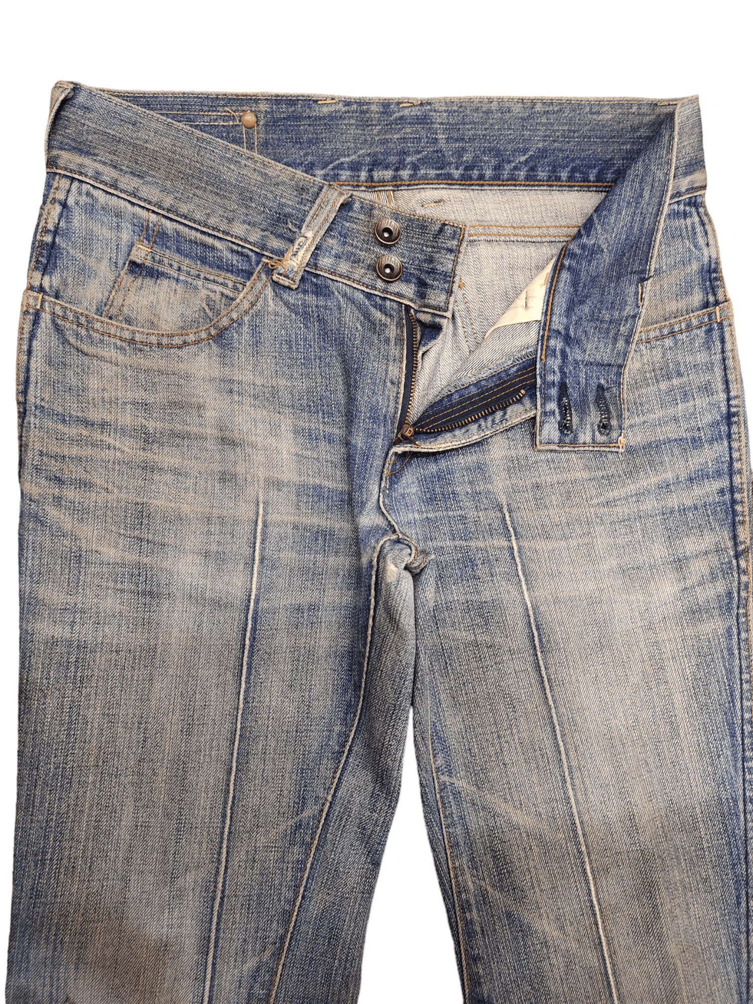 BUFFALO BOBS Flare Jeans Buffalo Spiral Cut Distress Rusty Boot Cut Size US 30 / EU 46 - 10 Thumbnail