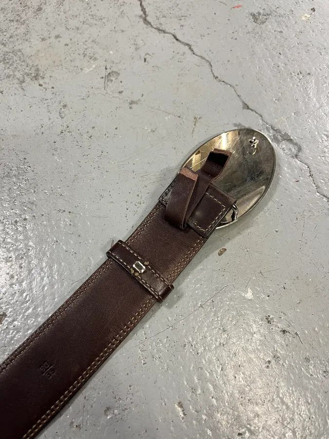Prada 2000s Prada Prestigious Buckle Canva Leather Belt Size ONE SIZE - 7 Thumbnail