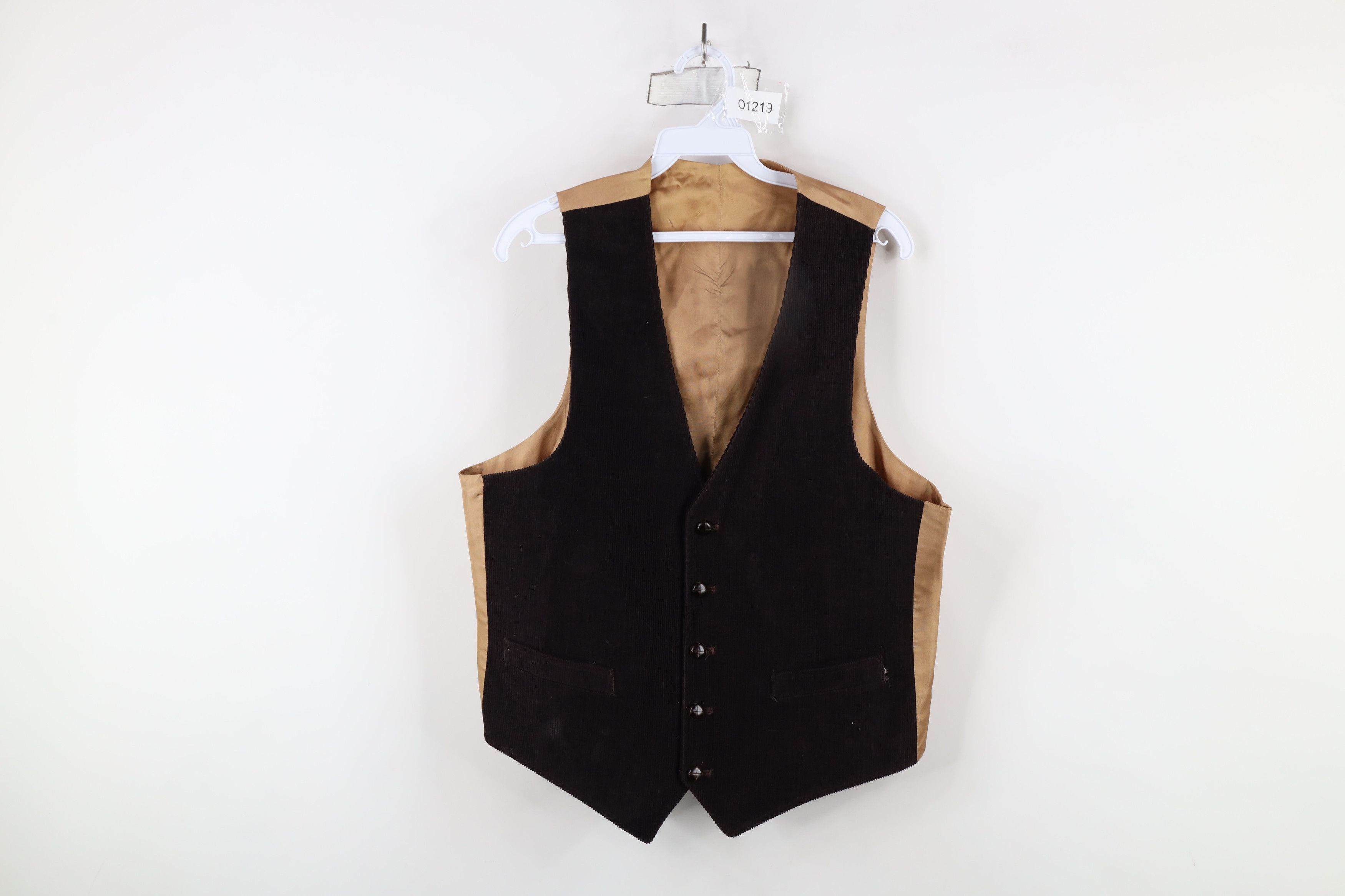 Vintage Vintage 70s Streetwear Button Suit Vest Jacket Brown Size US XXL / EU 58 / 5 - 1 Thumbnail