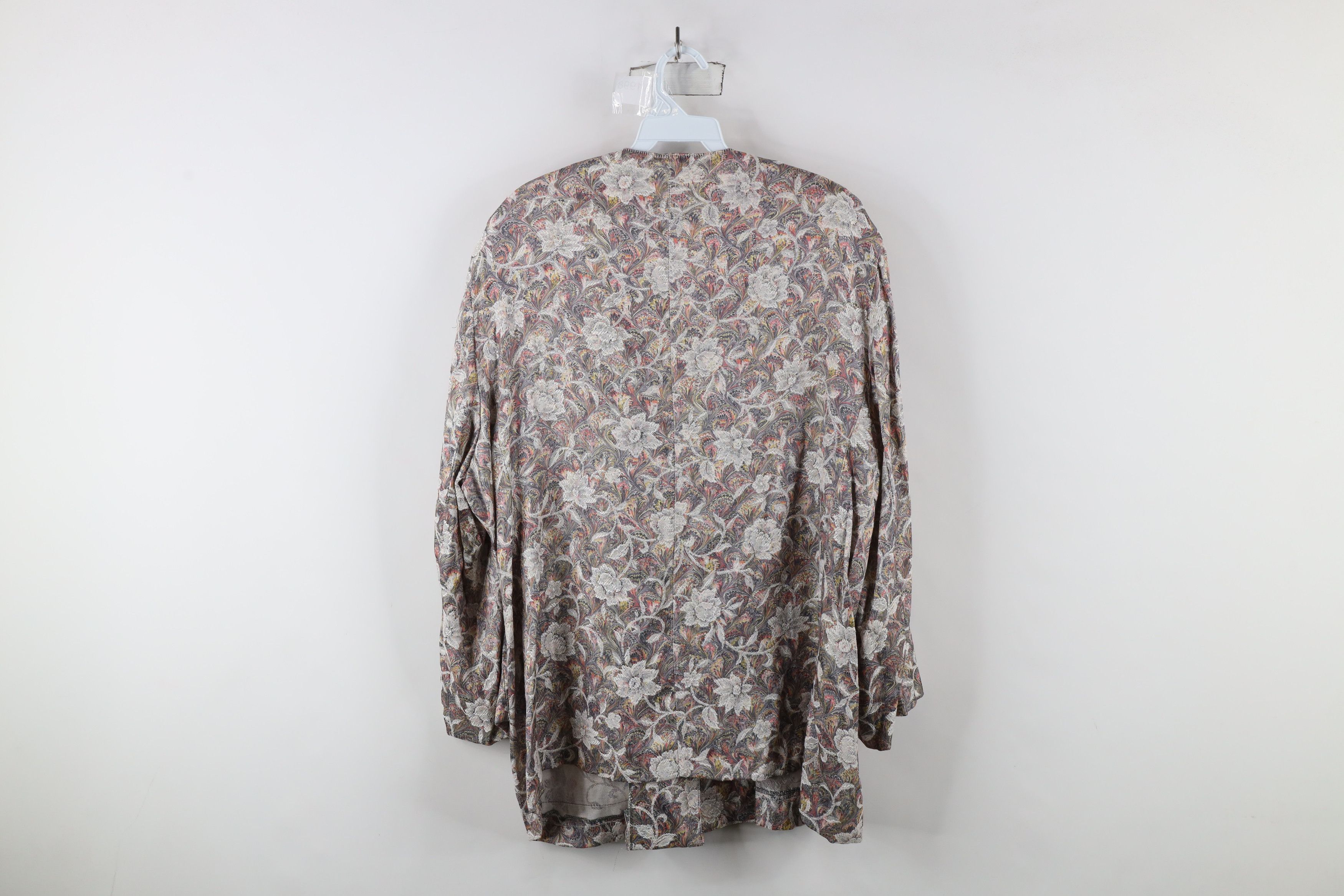 Vintage Vintage 90s Streetwear Rainbow Flower Knit Blazer Jacket USA Size 4XL / US 24-26 - 14 Thumbnail