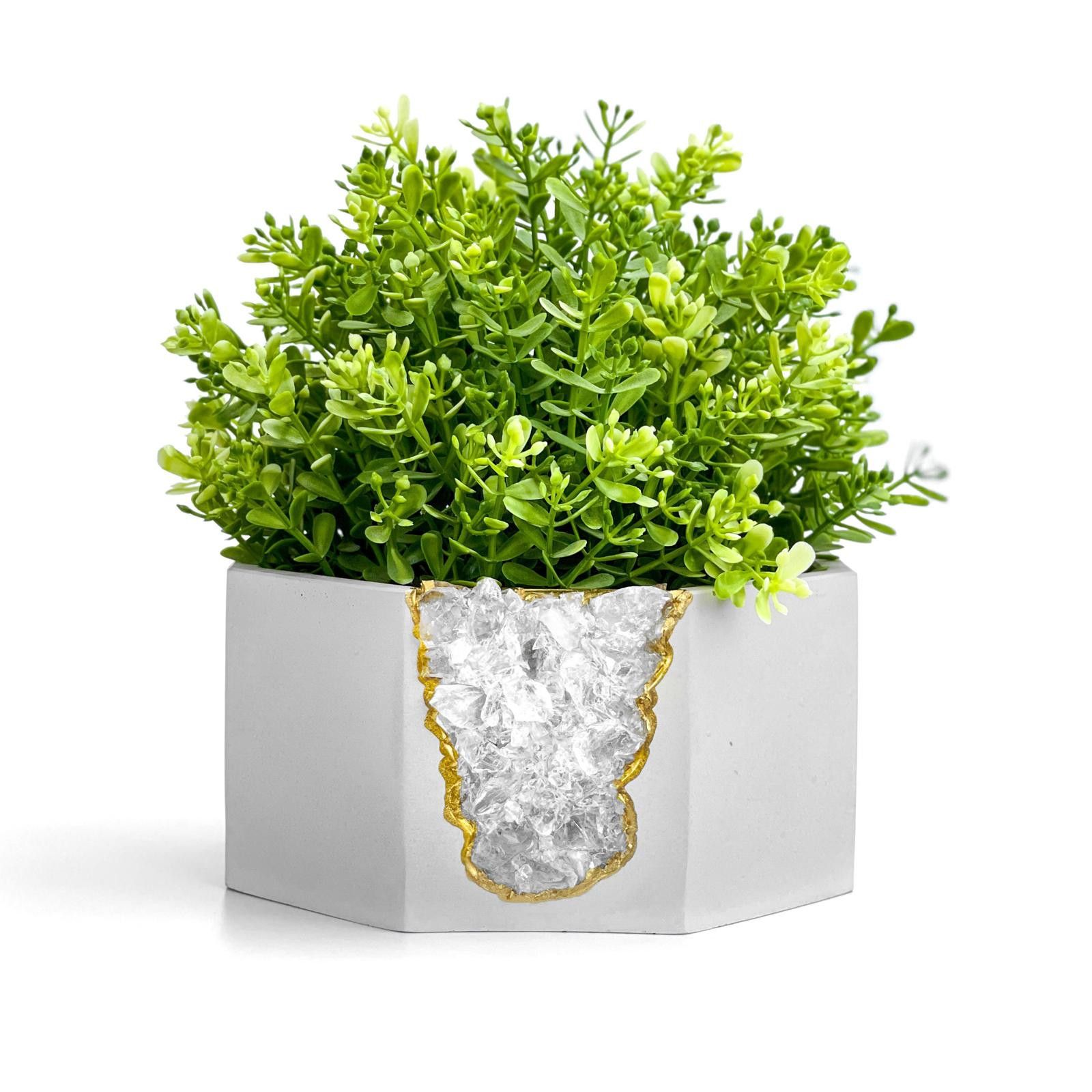 Other Raw Clear Quartz Crystal Planter | Large Geode Succulent Pot Size ONE SIZE - 9 Thumbnail