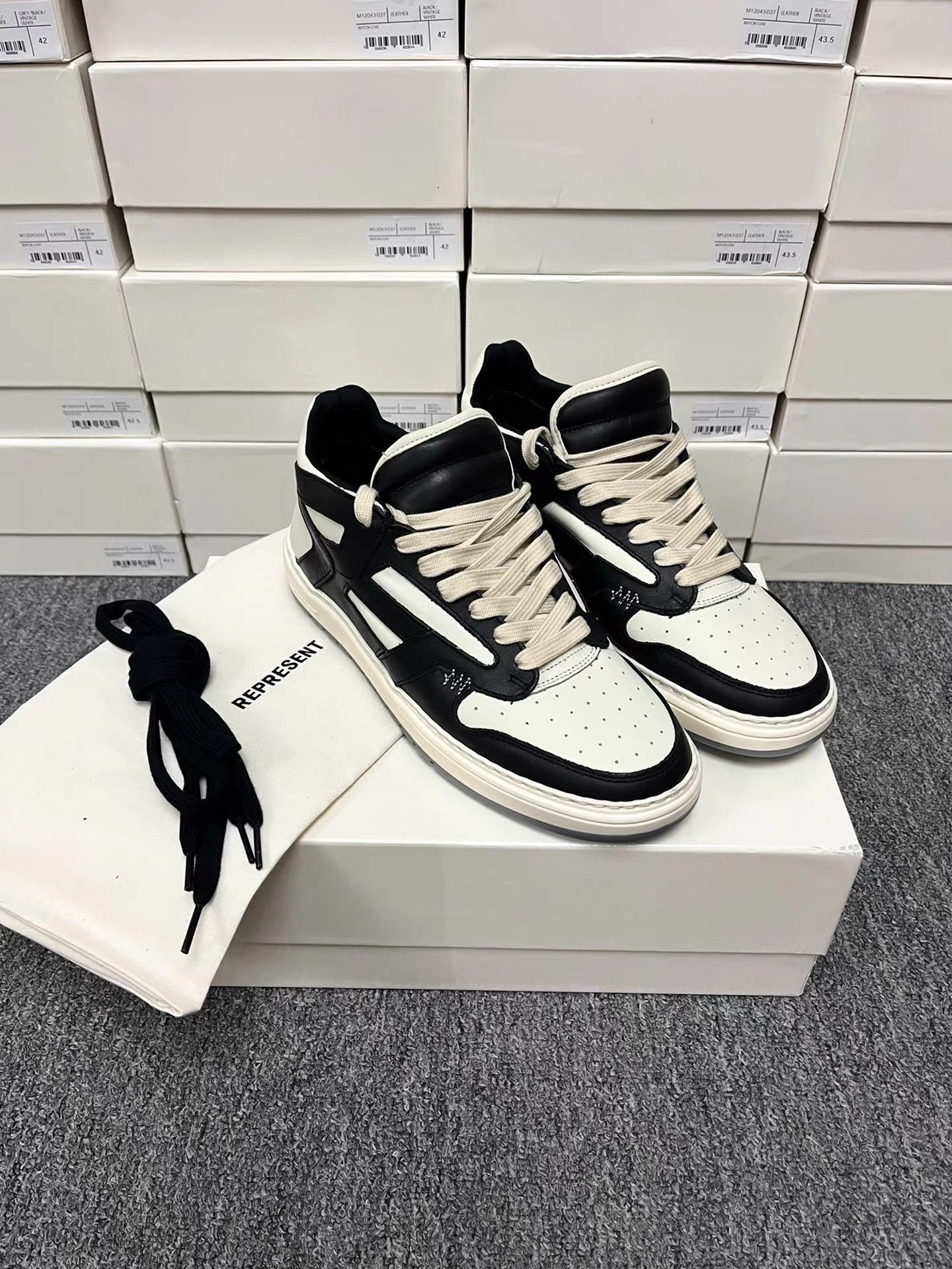 Represent Clo. Represent Reptor Low Leather Sneakers K34 Size US 10 / EU 43 - 1 Thumbnail