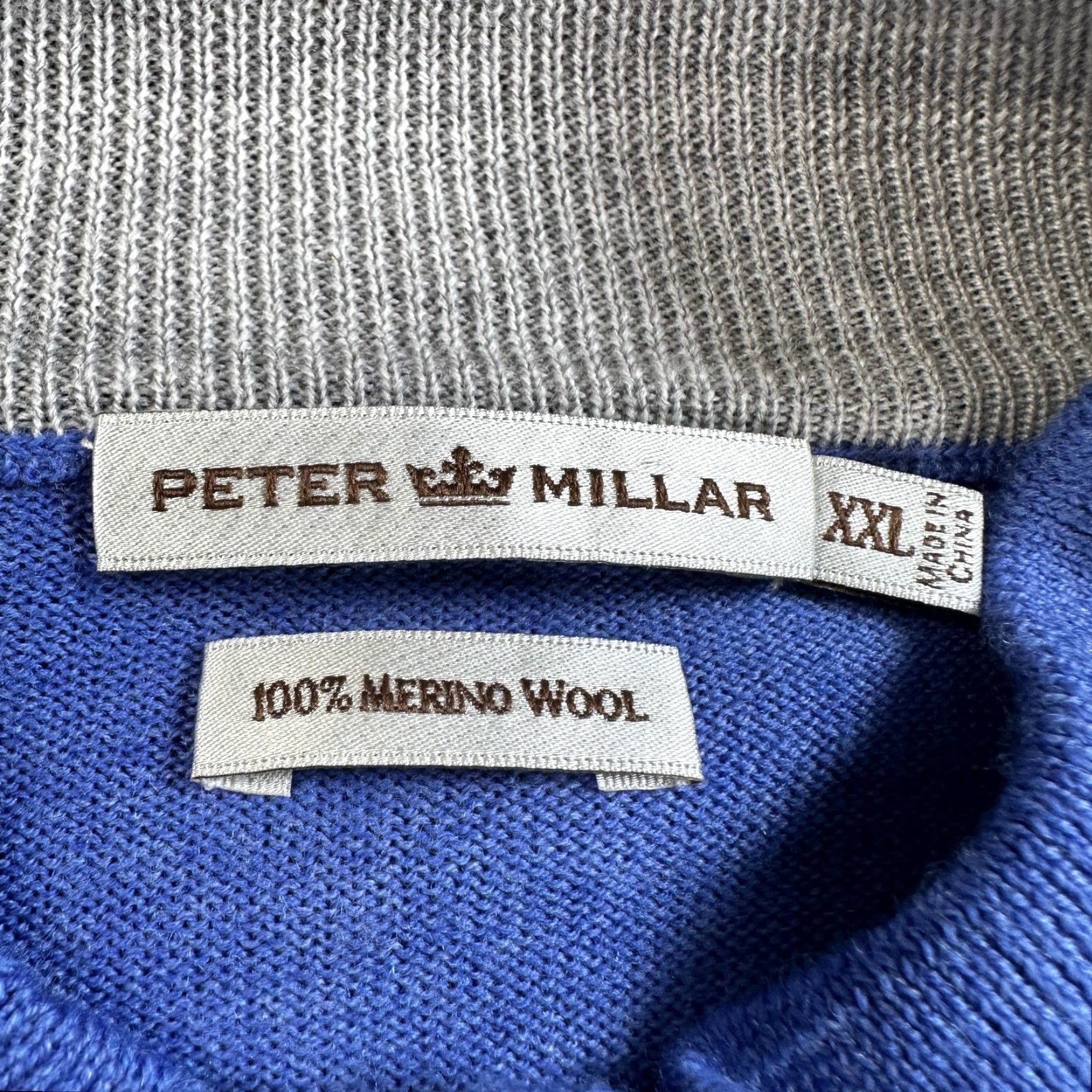 Peter Millar Peter Millar Sweater Mens 2XL Blue 1/4 Zip Merino Wool Mock Neck Concho Pullover Size US XXL / EU 58 / 5 - 2 Thumbnail