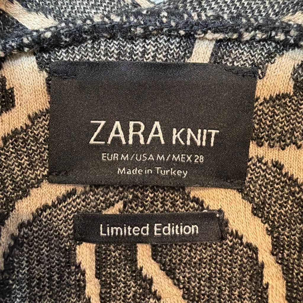 Zara Zara Knit Limited Edition Textured Zebra Cardigan Coat, Luxe Size M / US 6-8 / IT 42-44 - 9 Thumbnail
