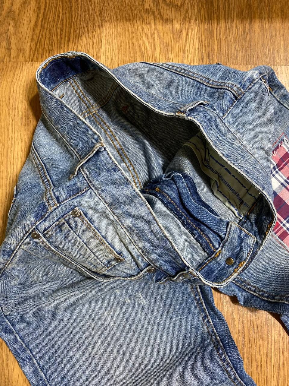 Japanese Brand Dirty Distressed Jeans Patchwork Painted Flared Baggy Size US 32 / EU 48 - 6 Thumbnail