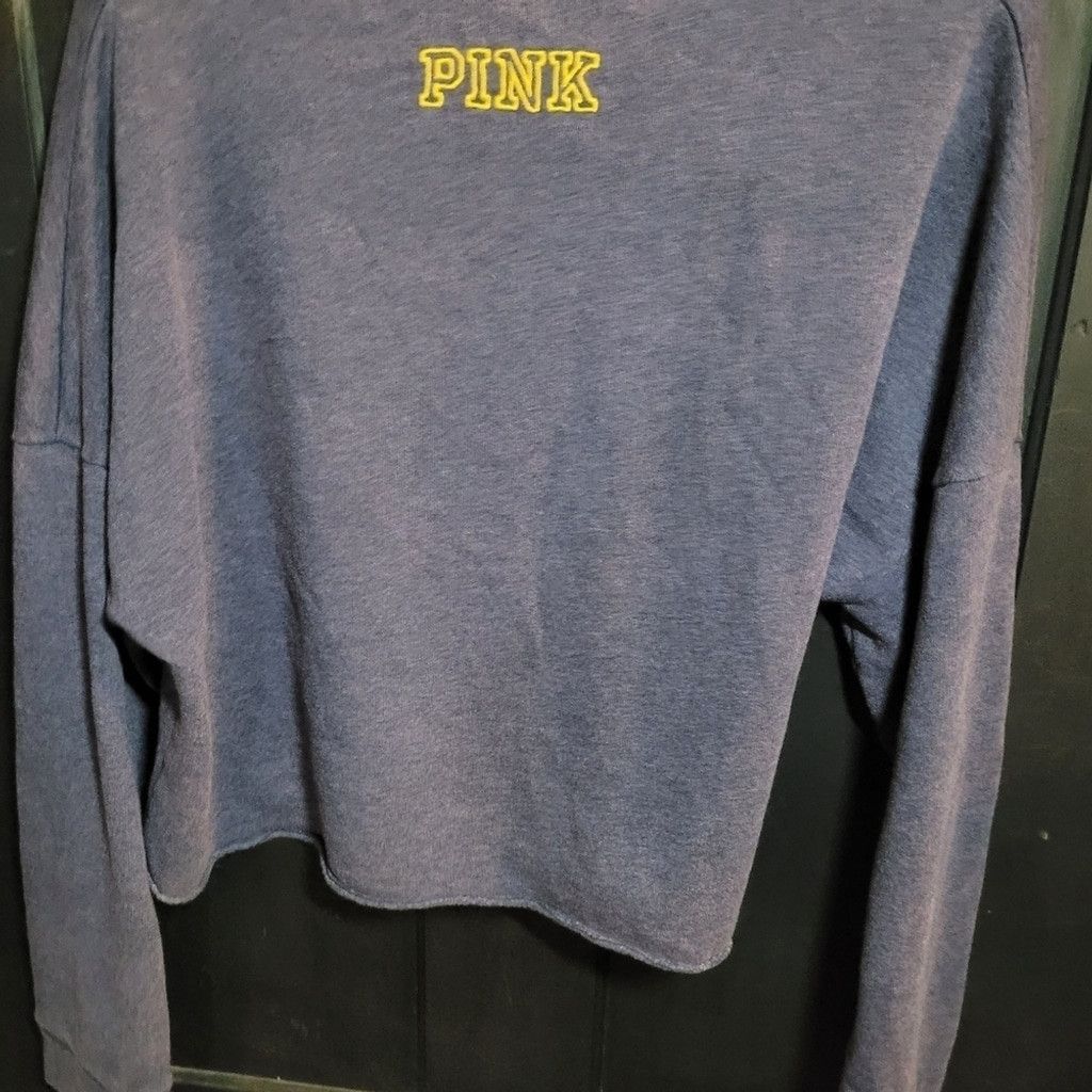 Pink PINK , gray cropped sweatshirt, EUC, Size Large Size L / US 10 / IT 46 - 5 Thumbnail