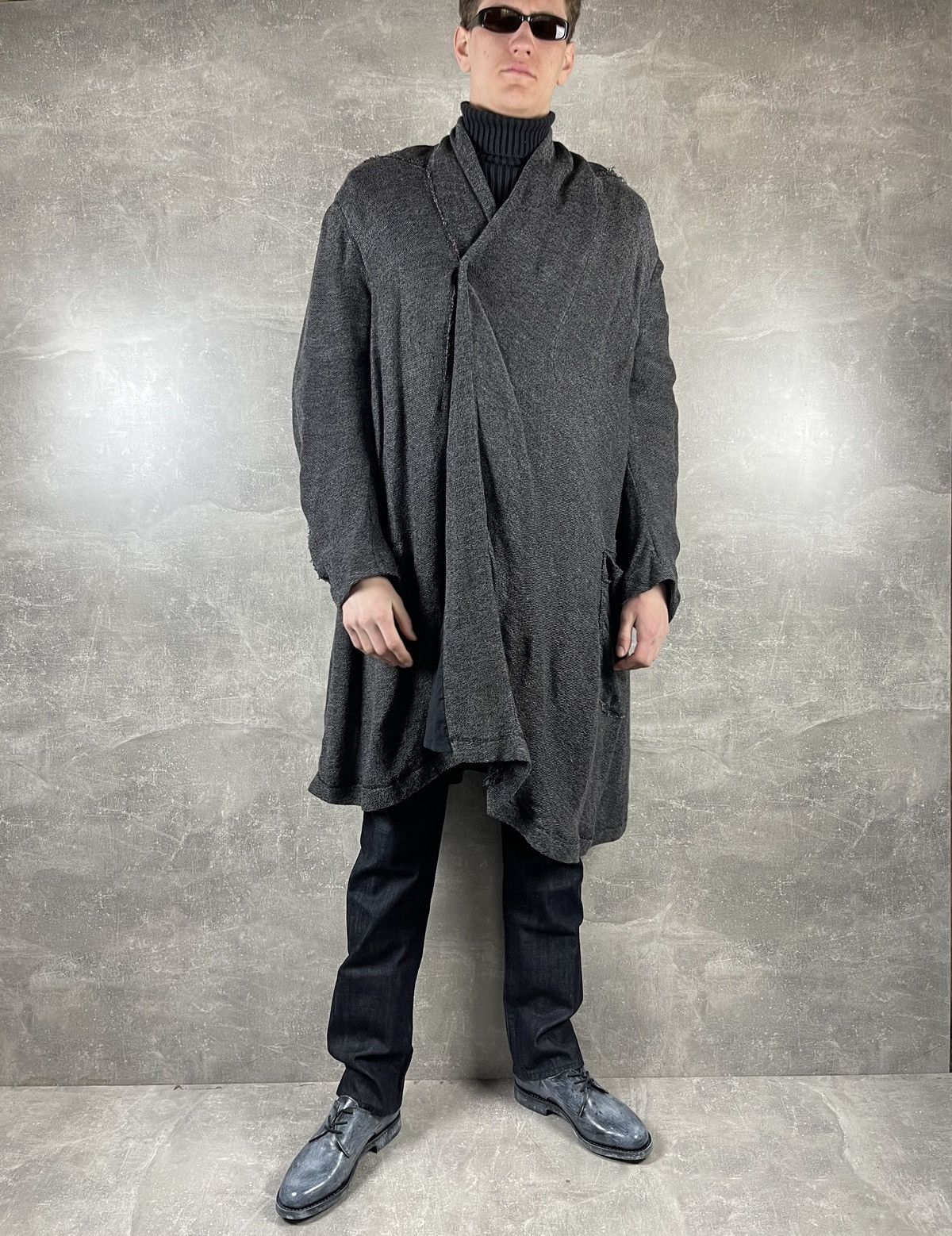 Lost & Found Ria Dunn × Ma+ Lost Found Ria Dunn Rare Italian Avant Garde Linen Cape Coat Size M / US 6-8 / IT 42-44 - 1 Thumbnail