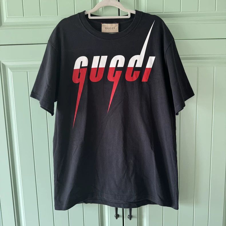 Gucci Gucci Black Lightning Print Short Sleeve T-shirt - dmc Size M / US 6-8 / IT 42-44 - 1 Thumbnail