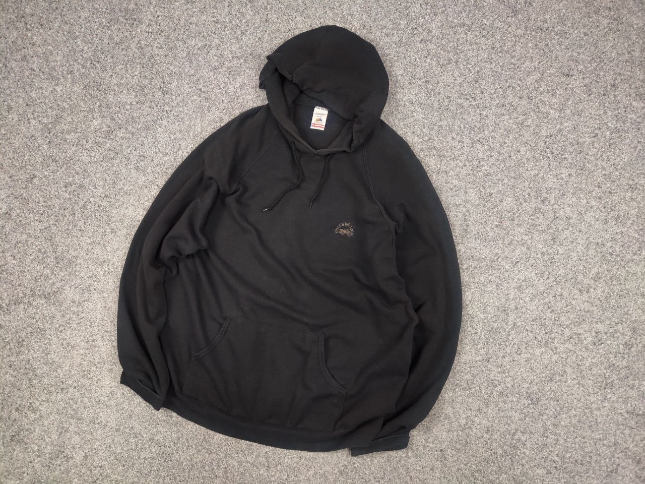 Fruit Of The Loom Vintage 90's fruit of the loom Black Faded Hoodie USA Style Size US XL / EU 56 / 4 - 3 Thumbnail