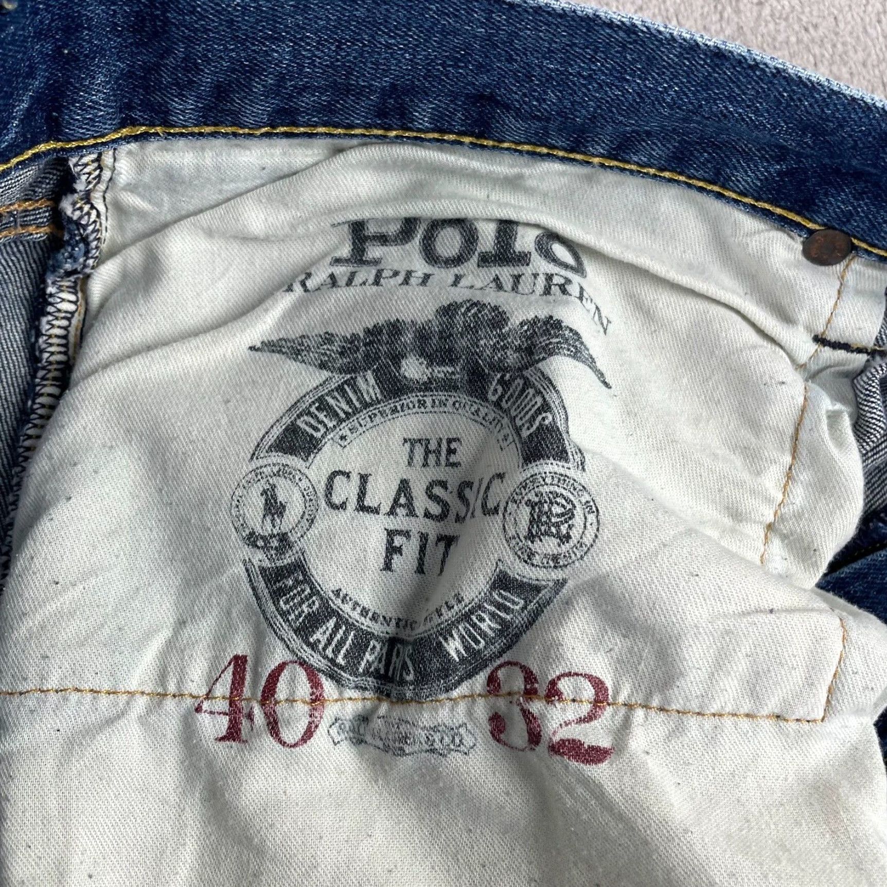 Polo Ralph Lauren Polo Ralph Lauren Jeans Men 40 Blue Classic Fit Straight Whiskers Vintage: No Size US L / EU 52-54 / 3 - 3 Thumbnail