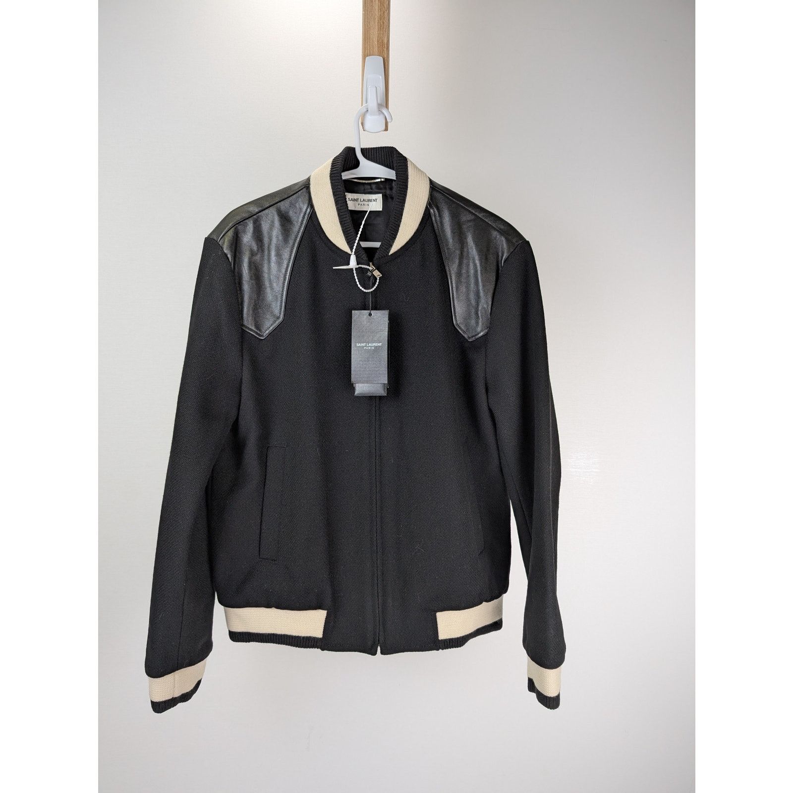 Saint Laurent Paris o1rshd1 CC20 Zipper Jacket in Black/Beige Size US M / EU 48-50 / 2 - 9 Thumbnail