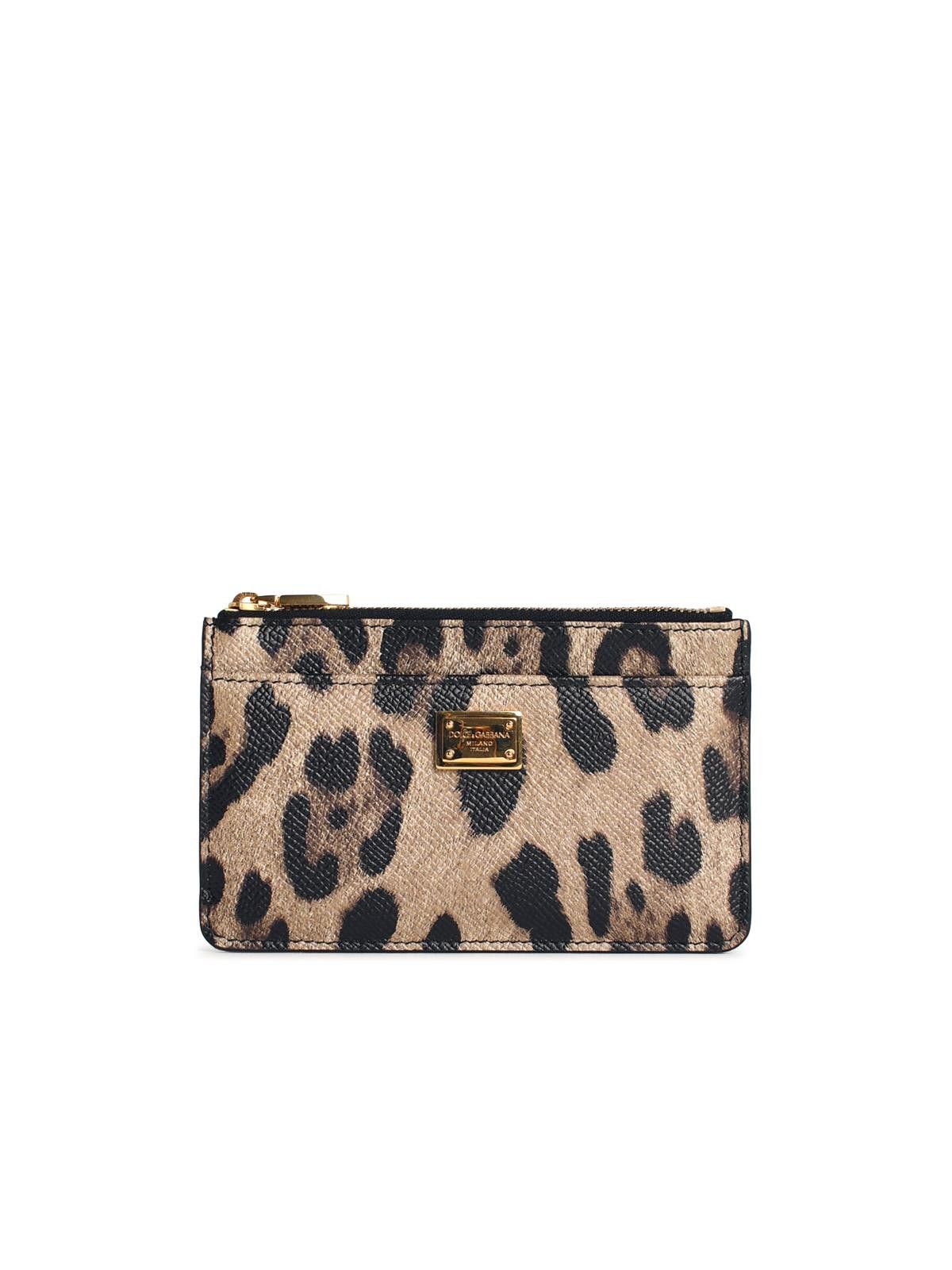 Dolce & Gabbana DOLCE & GABBANA 'Dauphine' Leopard Print Leather Card Holder Size ONE SIZE - 1 Thumbnail