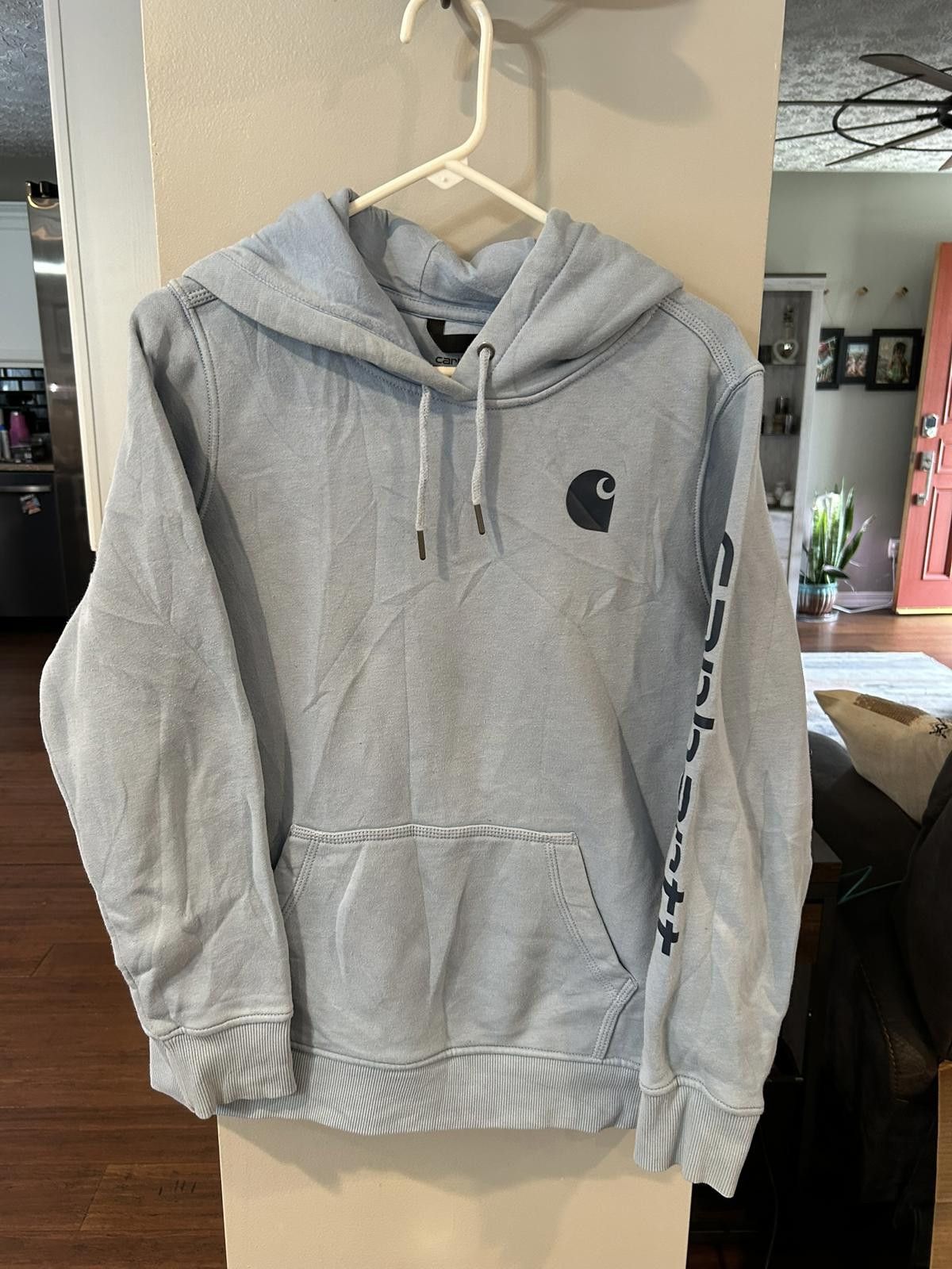 Carhartt Carhartt Women's Light Blue Hoodie Sweatshirt Size L / US 10 / IT 46 - 1 Thumbnail