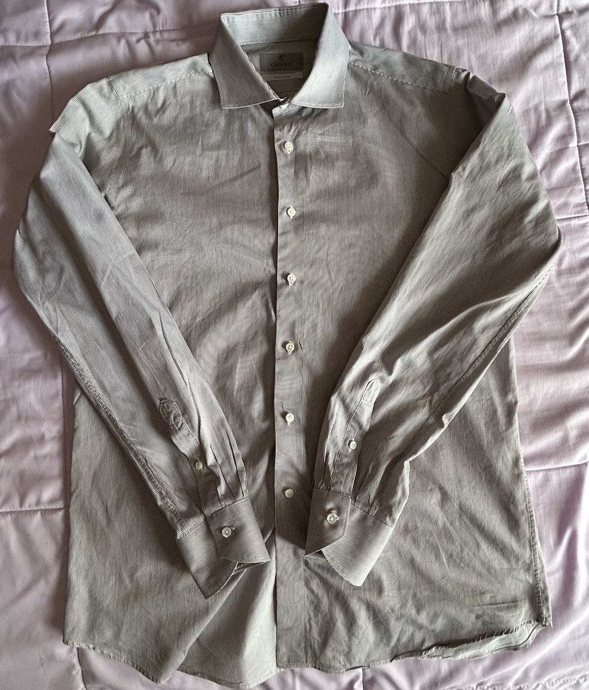 Canali Canali Impeccabile Mens Shirt 16.5/42 Slim Made in Italy Size US L / EU 52-54 / 3 - 4 Thumbnail