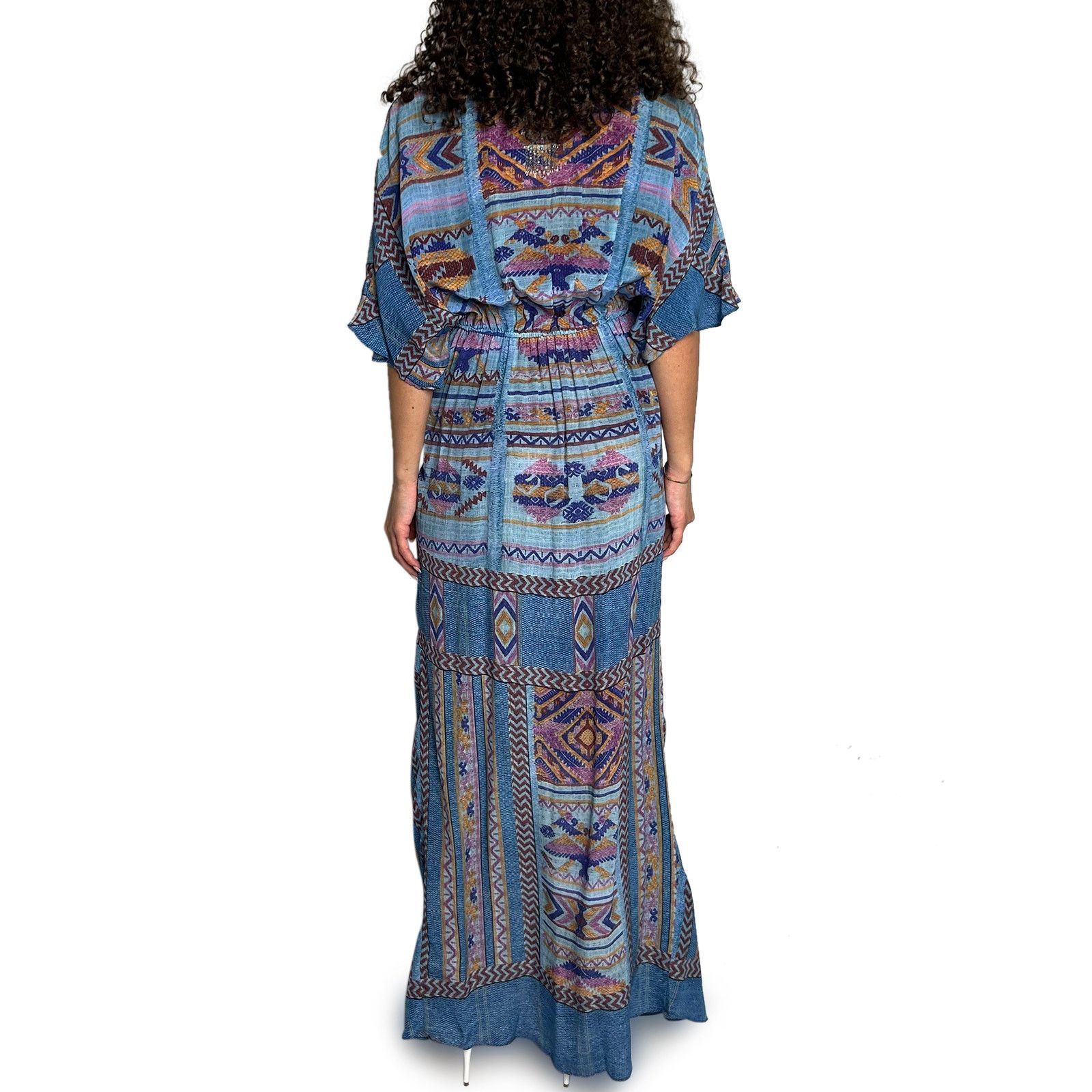 CAMILLA Gather Waist Blue Maxi Dress Size M / US 6-8 / IT 42-44 - 3 Thumbnail