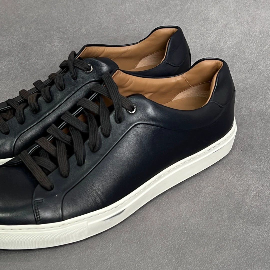 Hugo Boss HUGO BOSS Black Calf Leather Sneakers Size US 10 / EU 43 - 5 Thumbnail