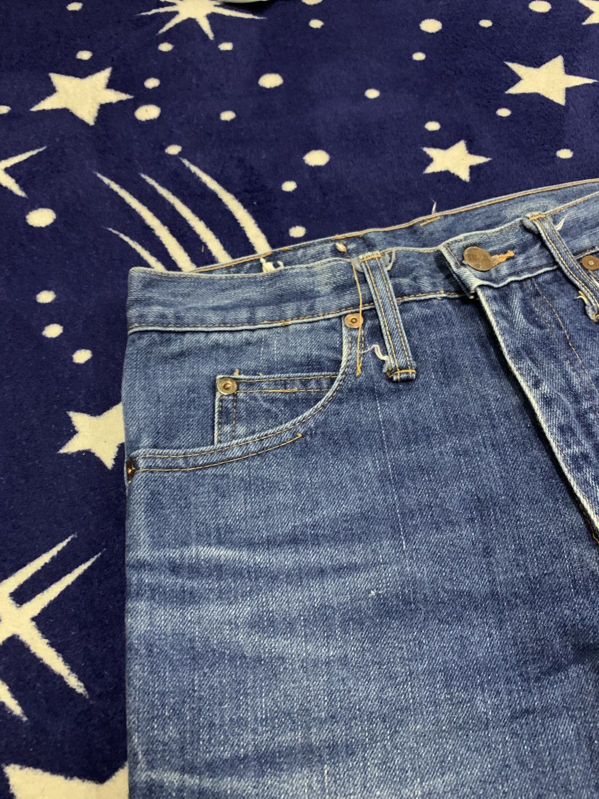 Japanese Brand COSMO Vintage Wide Flare Denim Distressed Jeans Size 27" / US 4 / IT 40 - 8 Thumbnail