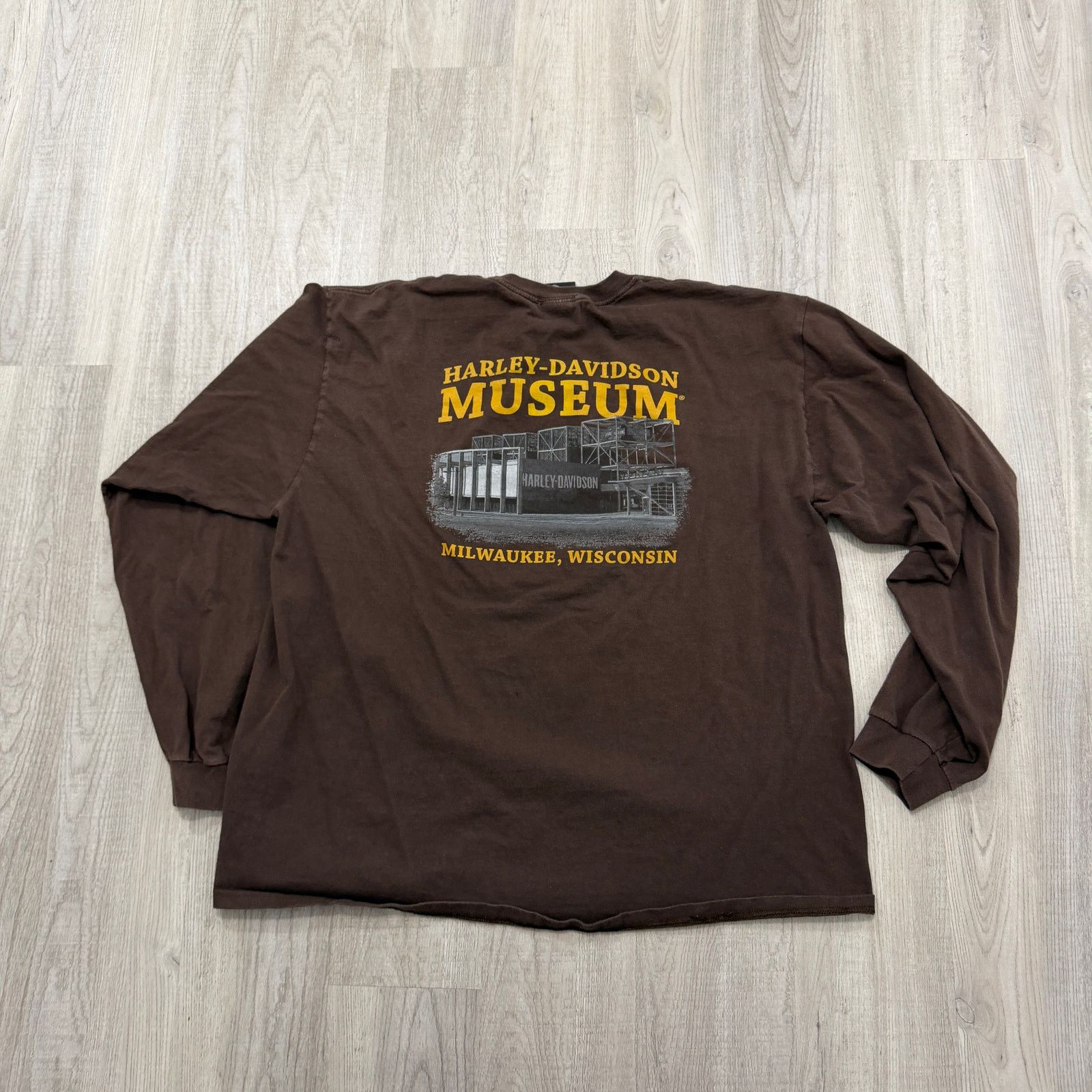 Harley Davidson Vintage Harley Davidson Shirt Men's 2XL Brown Long Sleeve Size US XXL / EU 58 / 5 - 8 Thumbnail