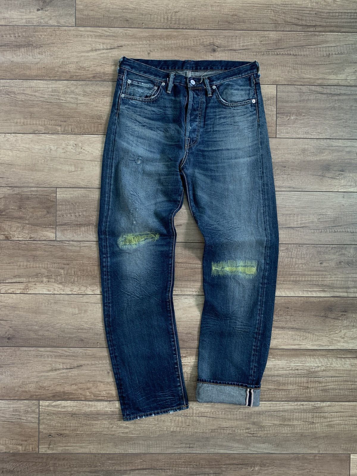 Acne Studios RARE Acne Studios Neon Repair Distressed Denim Jeans Pants Size US 31 - 6 Thumbnail