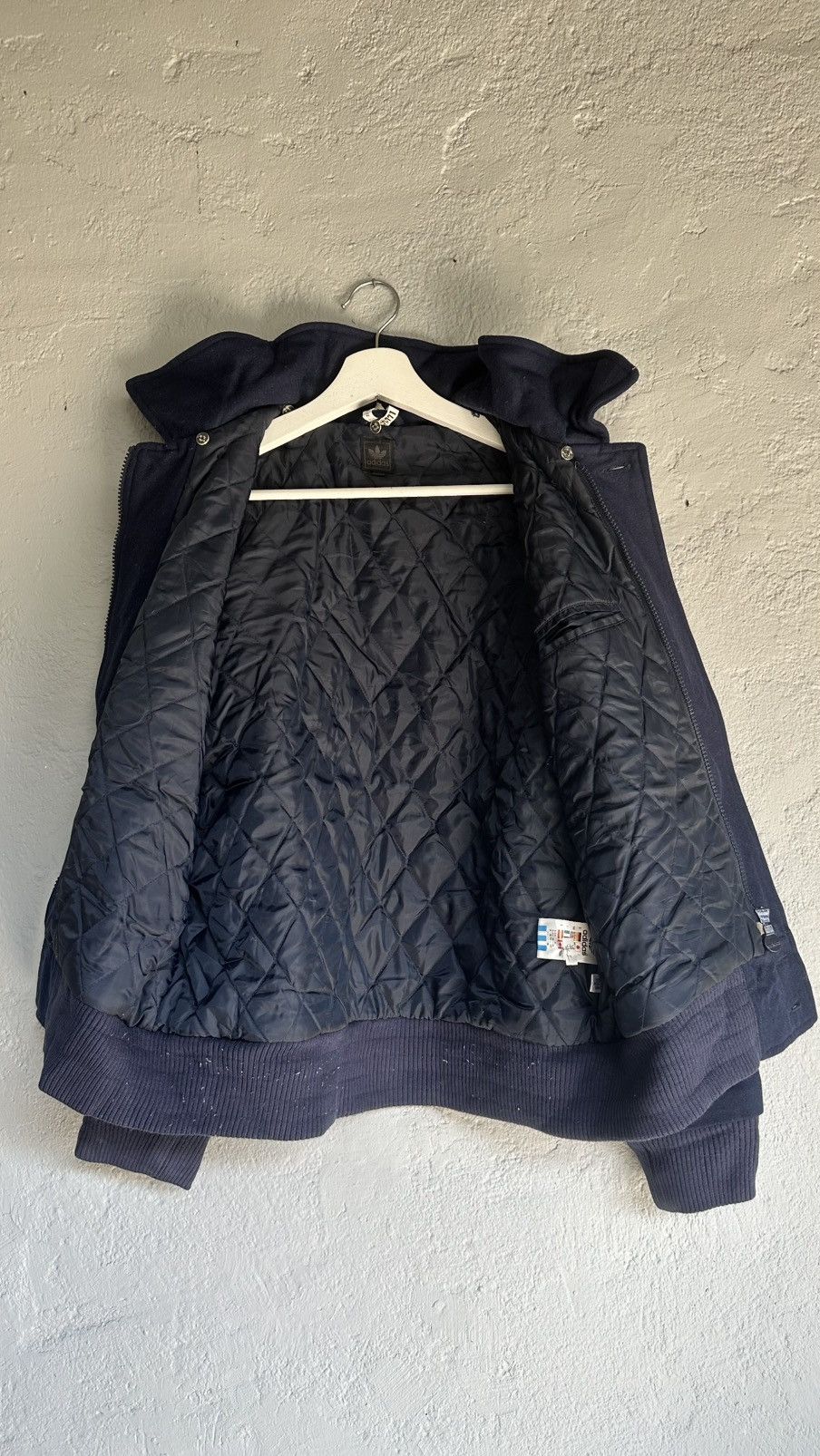 Adidas Vintage Adidas Wool Quilted Dark blue Jackets Size US S / EU 44-46 / 1 - 4 Thumbnail
